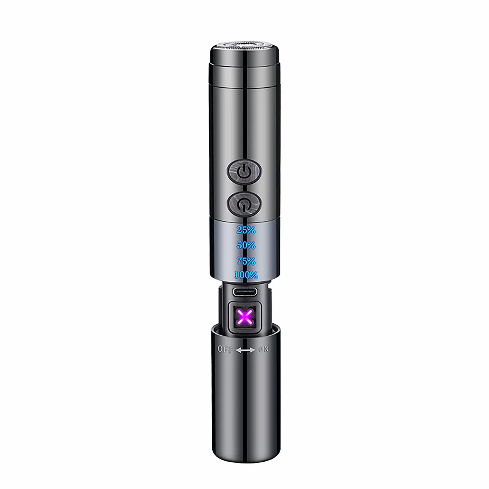 Briquet Rasoir 2 en 1 Type-c Briquet Électronique Rechargeable à Double Arc Allume Cigare de Voyage Portable Extérieur avec Affichage