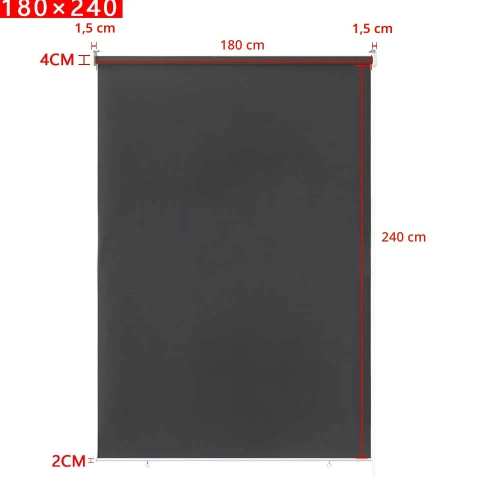 Froadp 180x240cm Stores Enrouleurs Extérieur à Opaque Enrouleur Fonction Thermique Réfléchissante Occultant dans différentes Tailles et Couleurs pour Fenêtres et Portes(Anthracite)