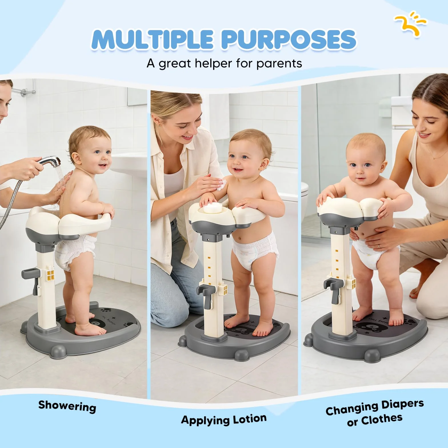 Support de douche pour bébé blanc