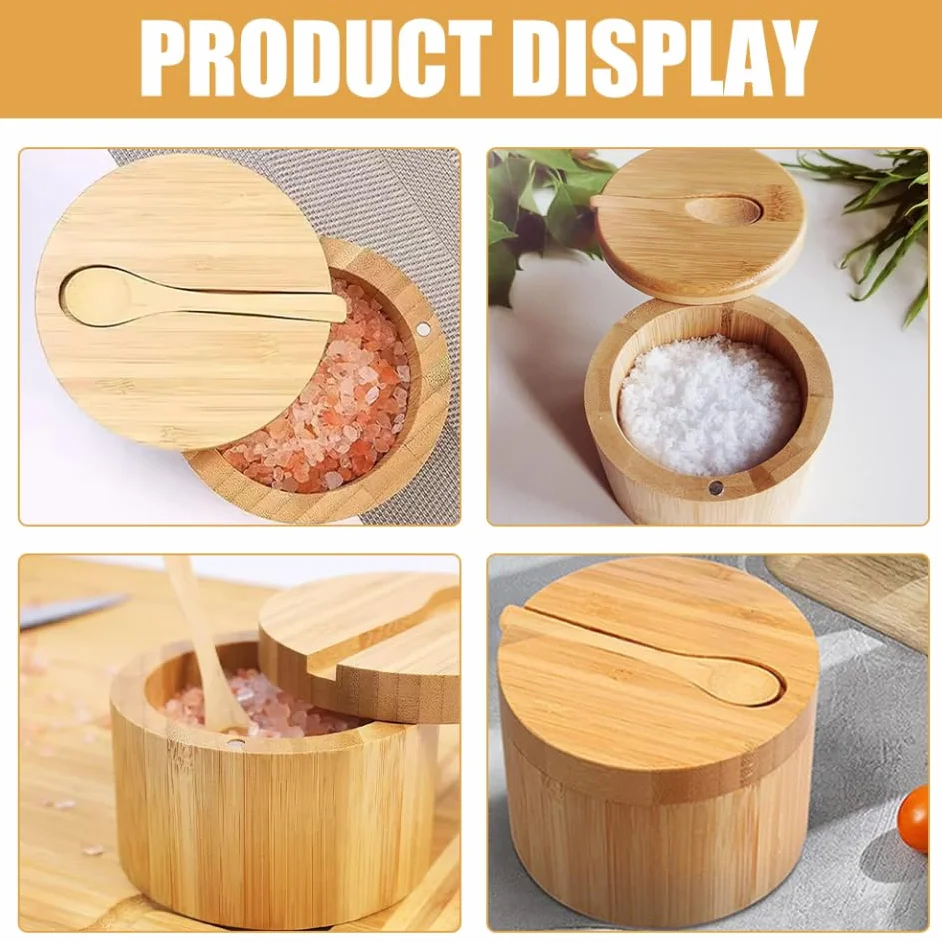 MAGICLULU Boîte à Condiment avec Couvercle Récipient à Épices Rond pour Sel et Poivre