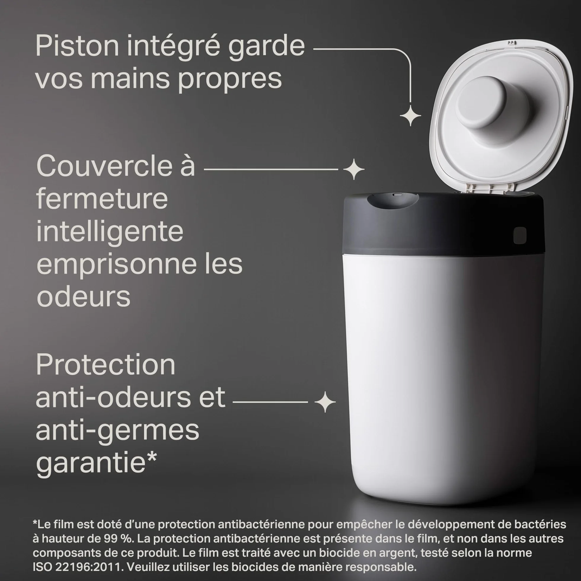 Tommee Tippee Poubelle à couches Twist & Click Pack Exclusif avec 2 Recharges, Protection anti-odeurs anti-germes, Grande capacité