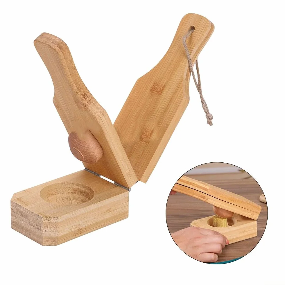 Presse à plantain Tostonera en bois 2 en 1 16 x 6 x 6 cm