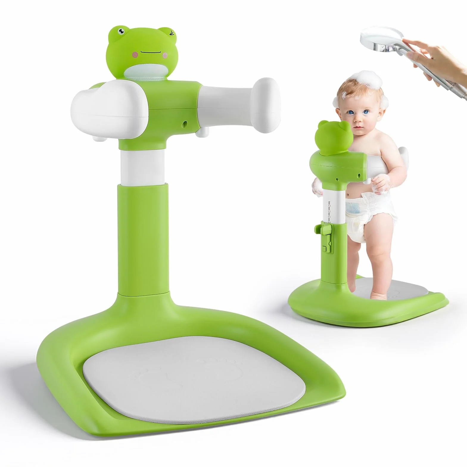 Support de Douche Bébé Debout, Baby Shower Stand Bath pour 6-36 Mois, Tour de Douche Réglable