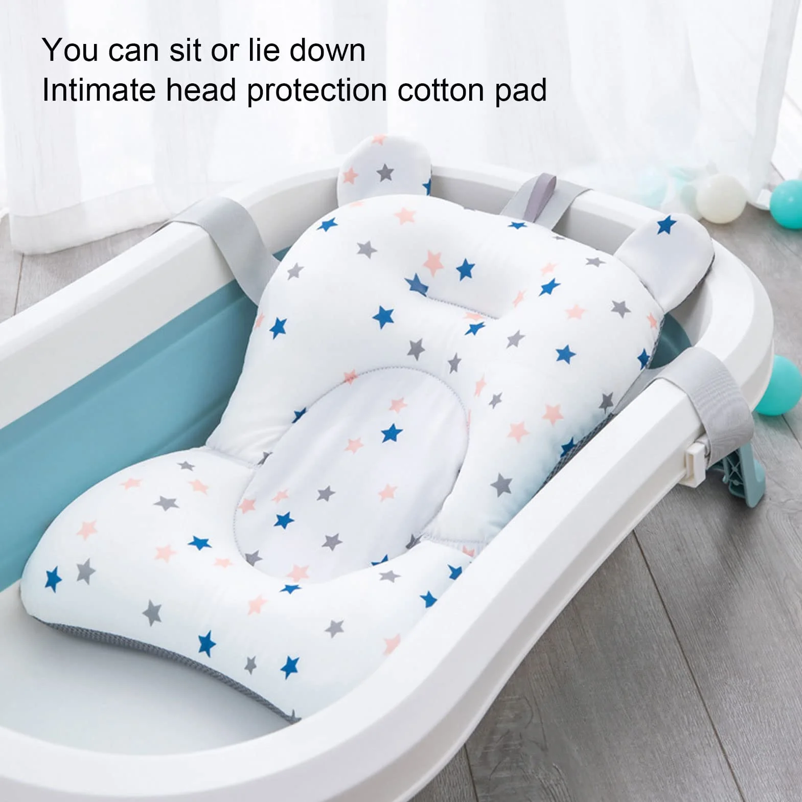 Siège de Bain pour bébé, Tapis de Bain, Coussin de Bain, Filet de Support, Oreiller Flottant nouveau-né
