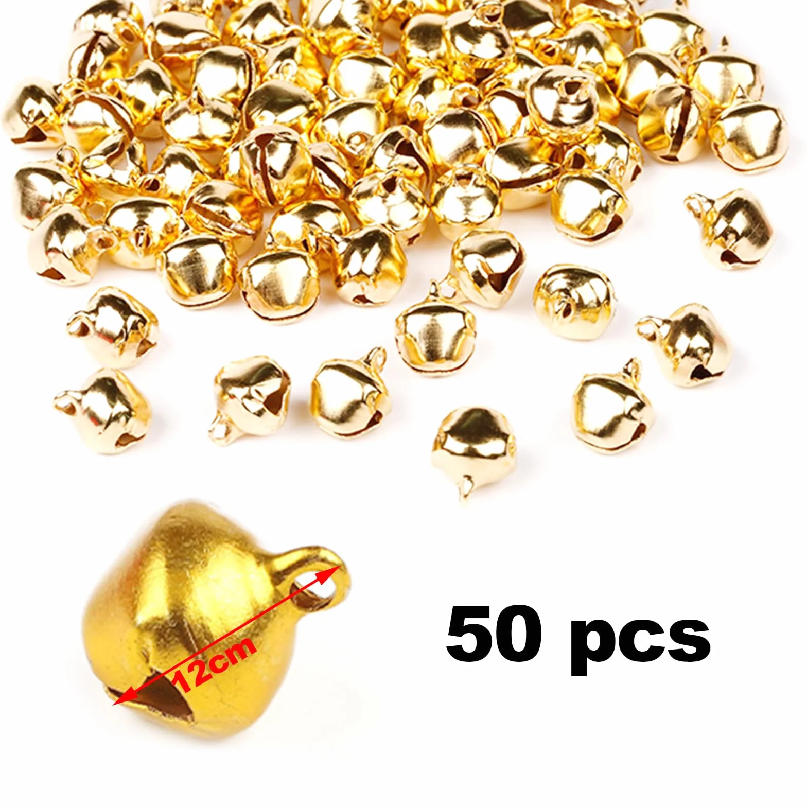 Grelots Clochettes Métal 12mm Doré pour Décoration Noël Maison Fête