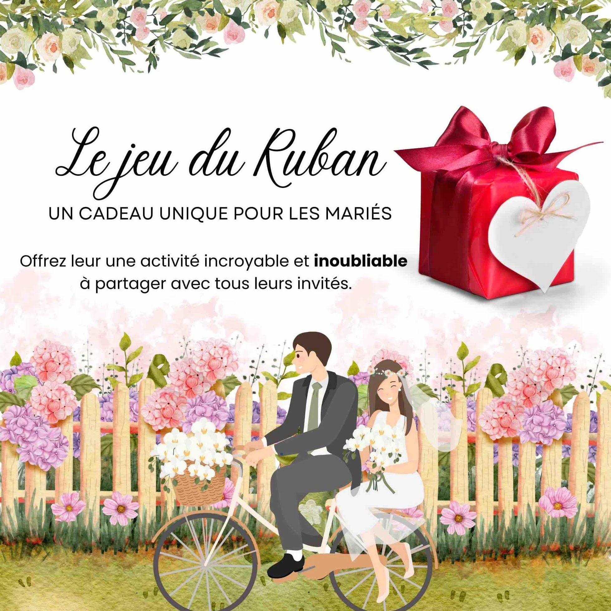 Ruban satin jeu mariage à monter 20 rubans 10 couleurs anneau bois inclus cadeau mariée