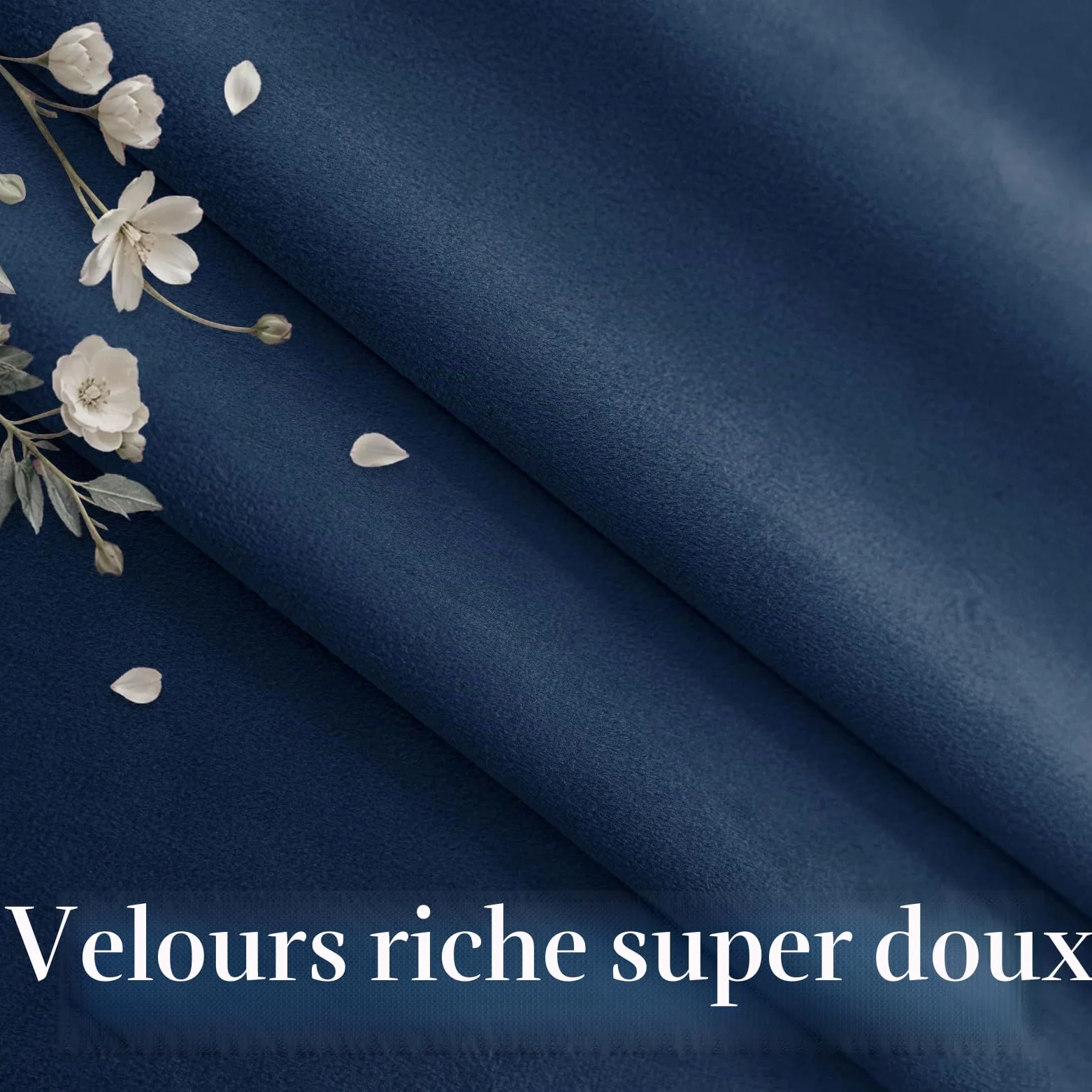 Ystyle Rideau Occultant Velours Lot De 2, 140x300cm, Bleu Foncé | Rideaux Salon Rideau Thermique Isolant Anti Chaud Intérieurs, Rideau Phonique Anti Bruit, Moderne Chambre Maison Dressing