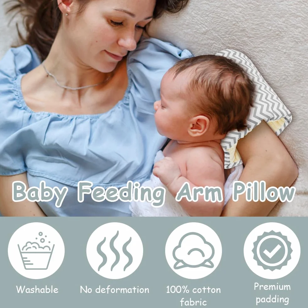 Coussin d'allaitement pour bébé Aolso Mini oreillers rayures grises