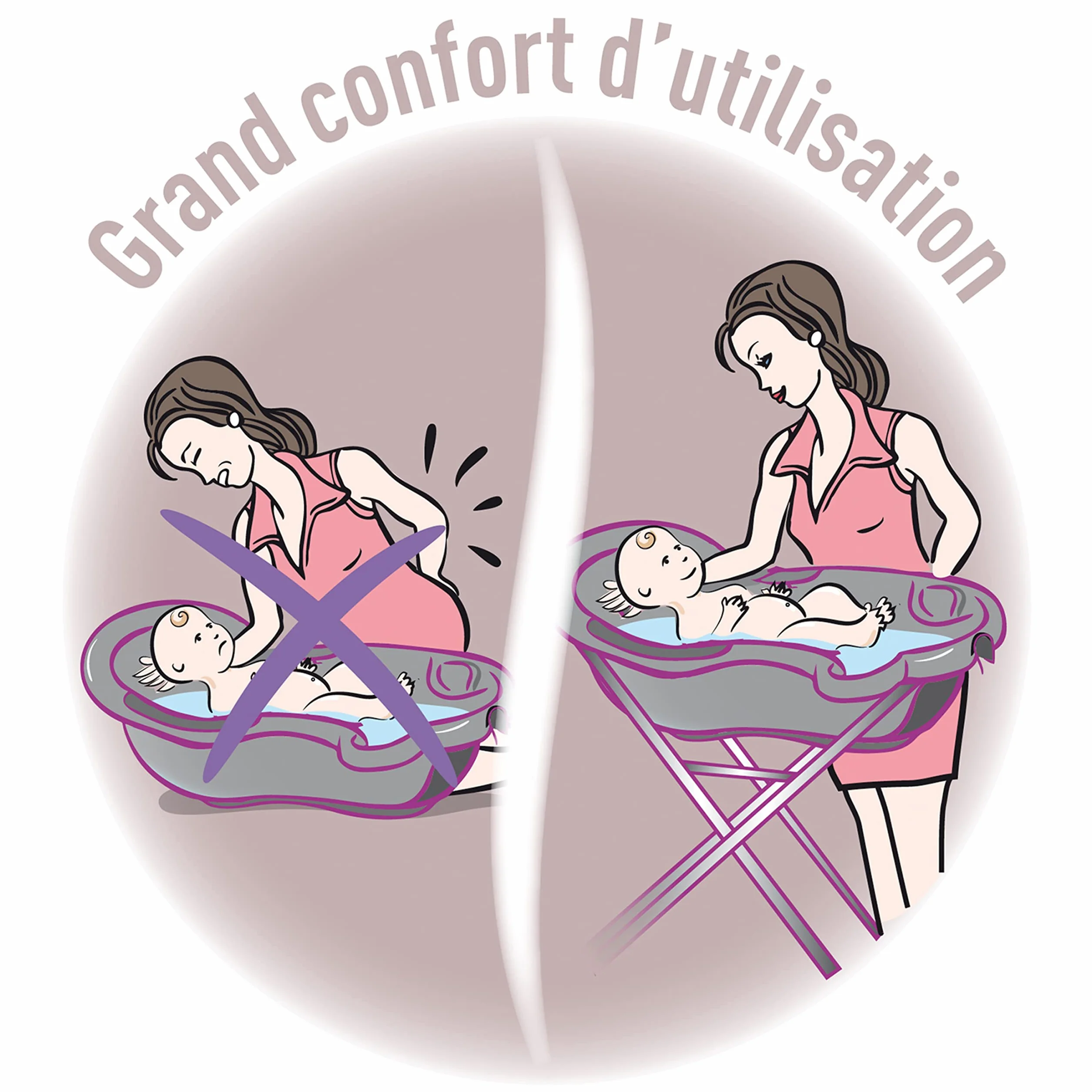 Tigex Support pour Baignoire Bébé Anatomy Pliable 12kg Max 0-12 Mois