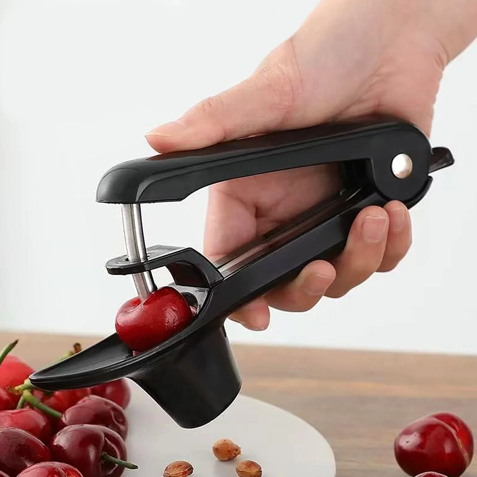 Dénoyauteur de Cerises Manuel Multifonctionnel pour Fruits, Portable Cuisine Noir