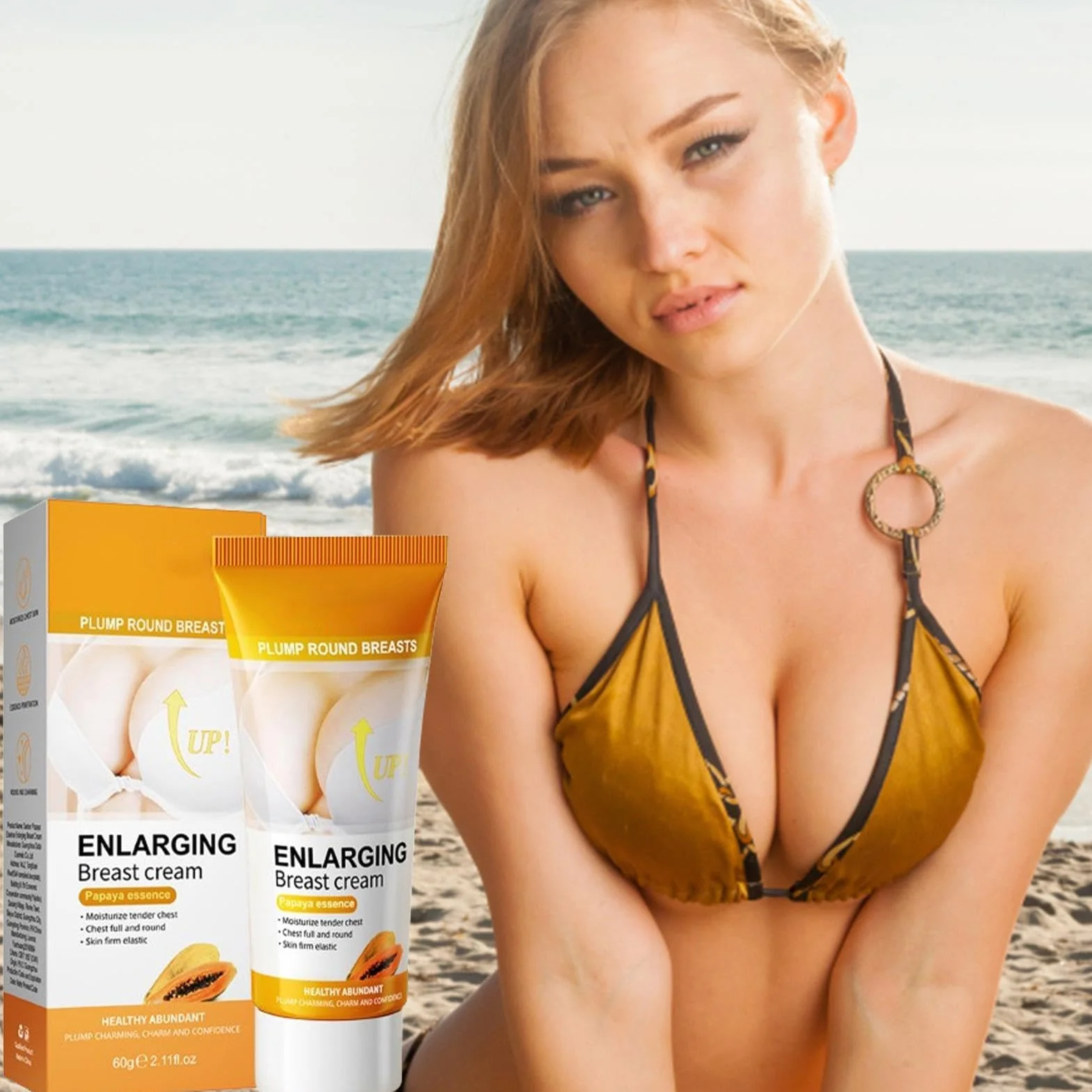 Crème Volume Poitrine Augmentation Mammaire Agrandissement Seins Papaye Noix de Coco 60g