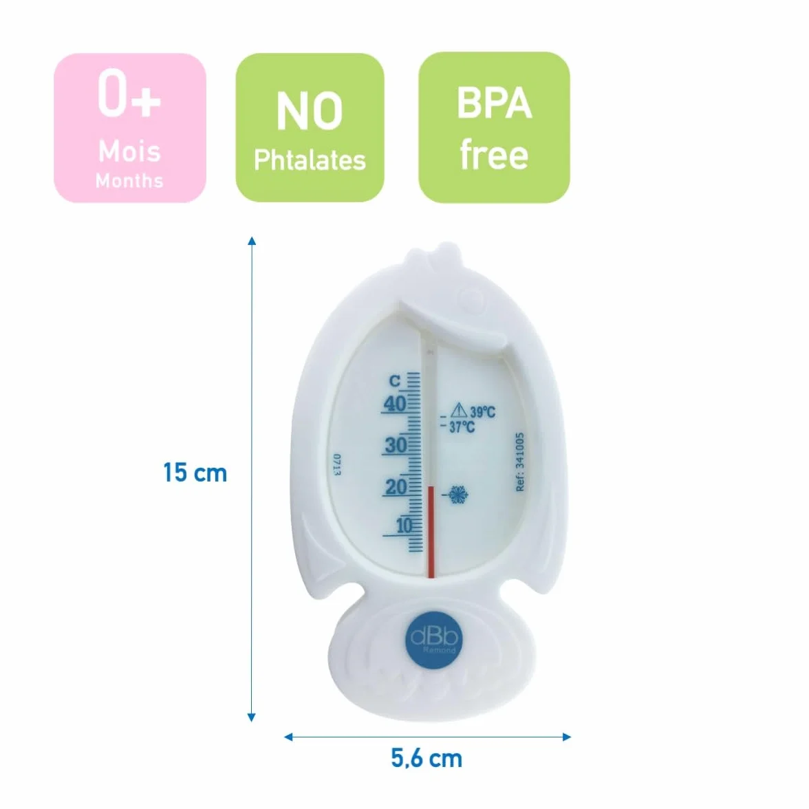 Thermomètre Bain Bébé Poisson Flottant Sans Mercure Blanc