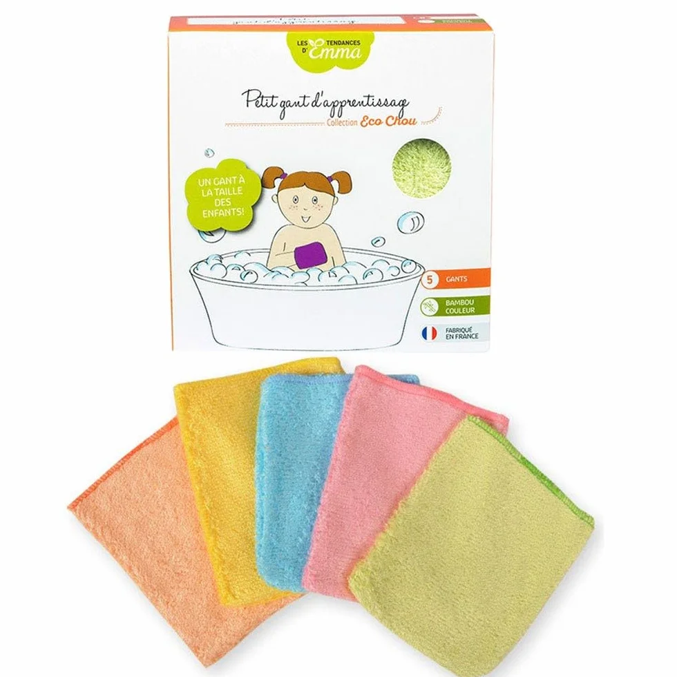 Les Tendances D Emma Lot de 5 petits gants d'apprentissage en Bambou bio