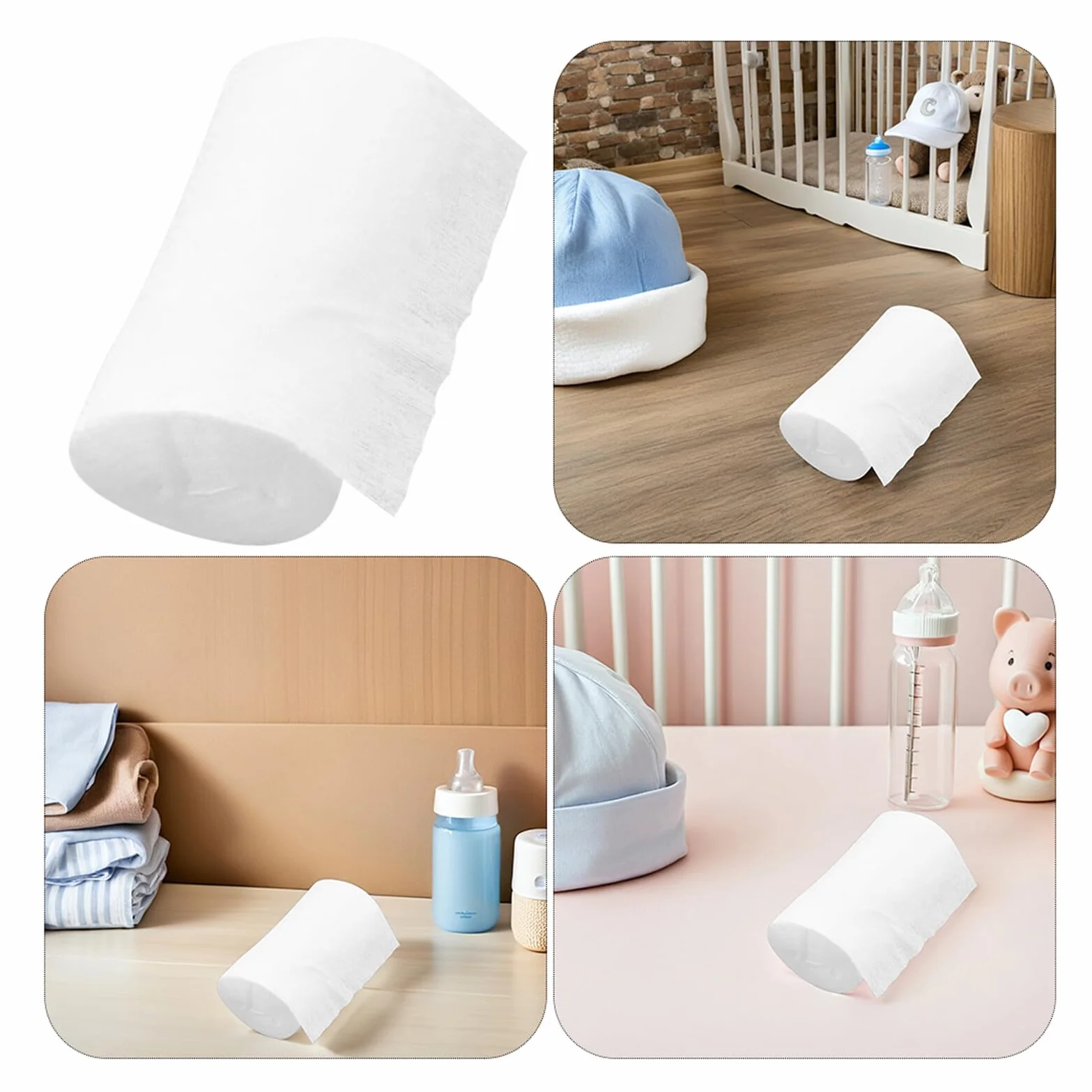 Lot de 100 Lingettes en Fibre pour Couches Lavables, Blanc, Protection Absorbante pour Bébés