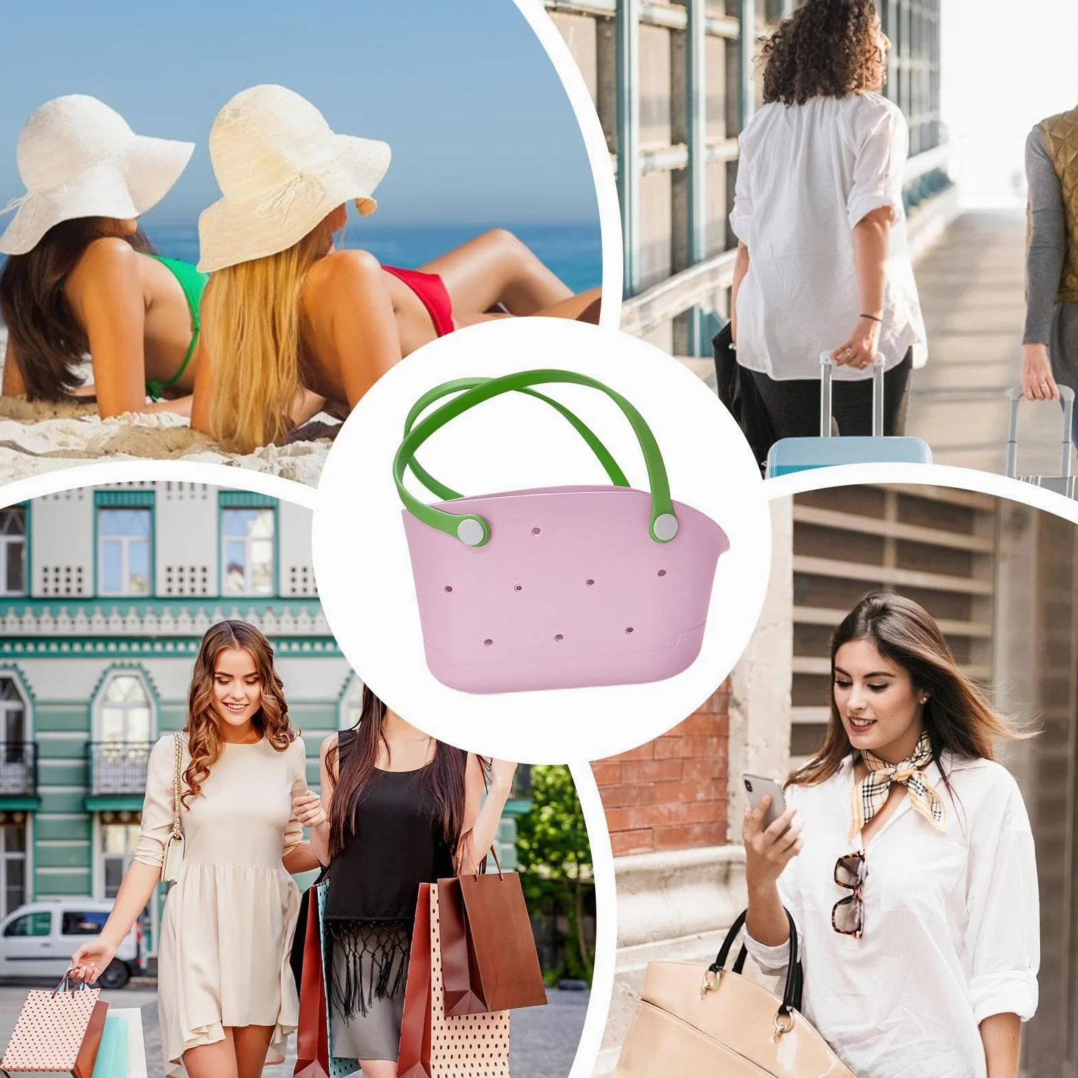 Sac de plage en caoutchouc – Sac de plage imperméable – Accessoires de voyage tendance, lavable et résistant au sable pour homme et femme – Pour l'extérieur, la piscine, le bateau