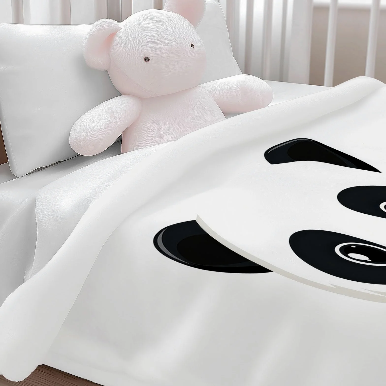 Couvertures Plaids 220 x 240 cm Panda De Dessin Animé Plaid Polaire Couvertures, Blanc Douce et Chaude Plaid Jeté de Canapé Flanelle Couverture Bébé Bureau Sieste Couverture