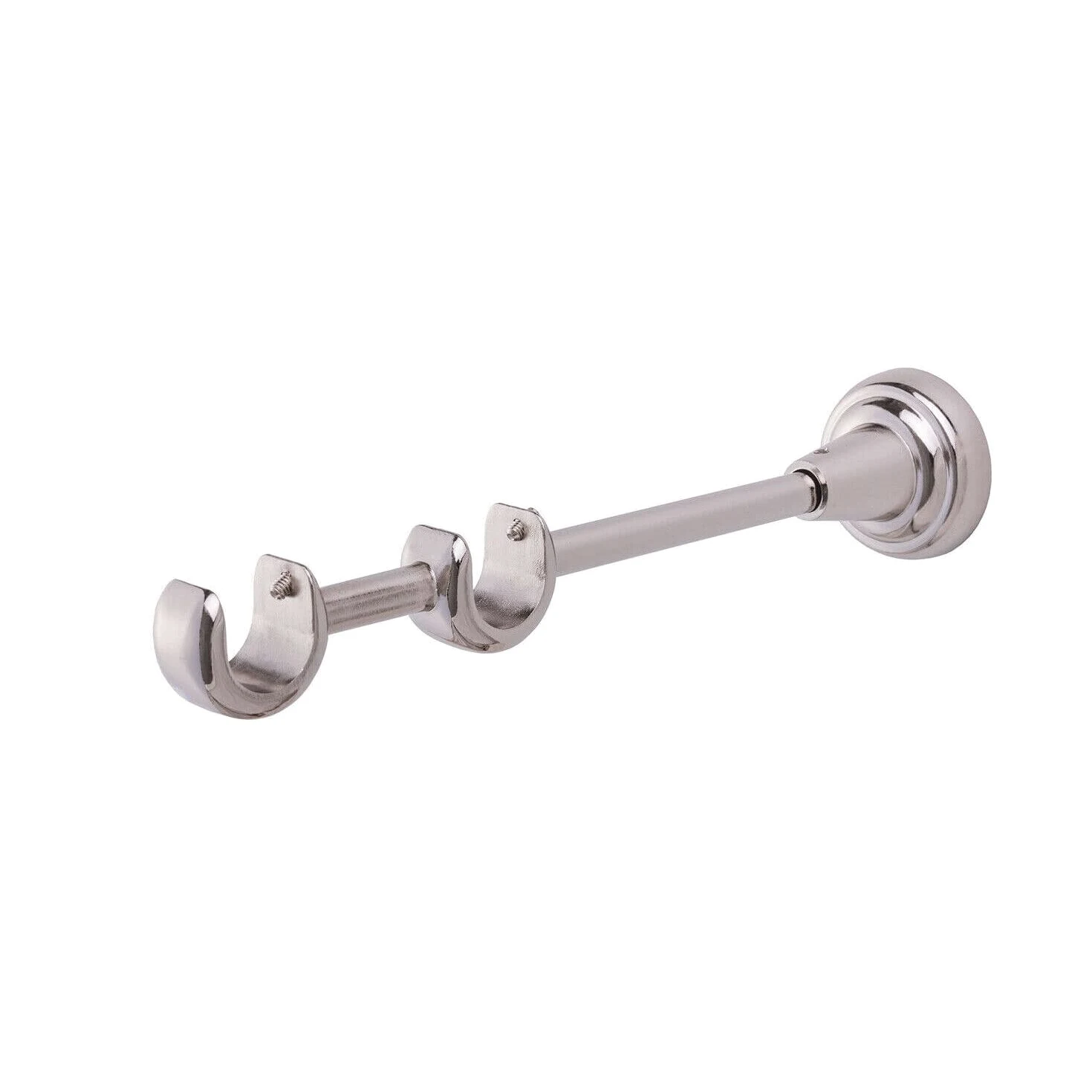 MDEKOR Tringle à rideaux double rail en métal aspect inox diam.19 mm 320