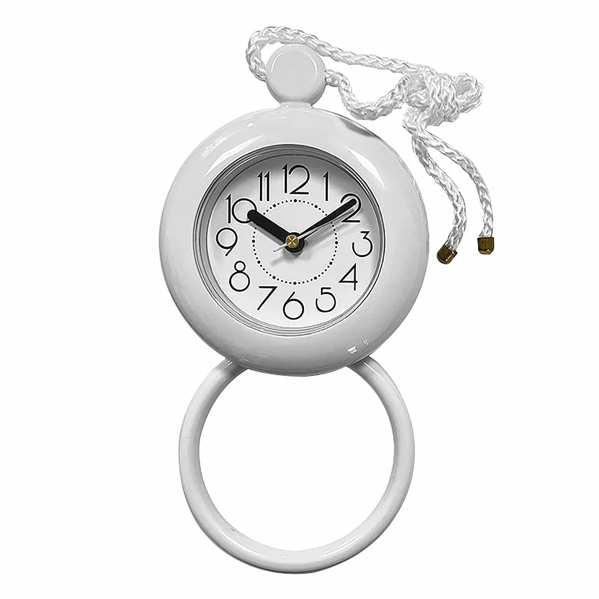 POFET Horloge de Salle de Bain étanche avec Serviette Suspendue Horloge de Douche (Blanc)
