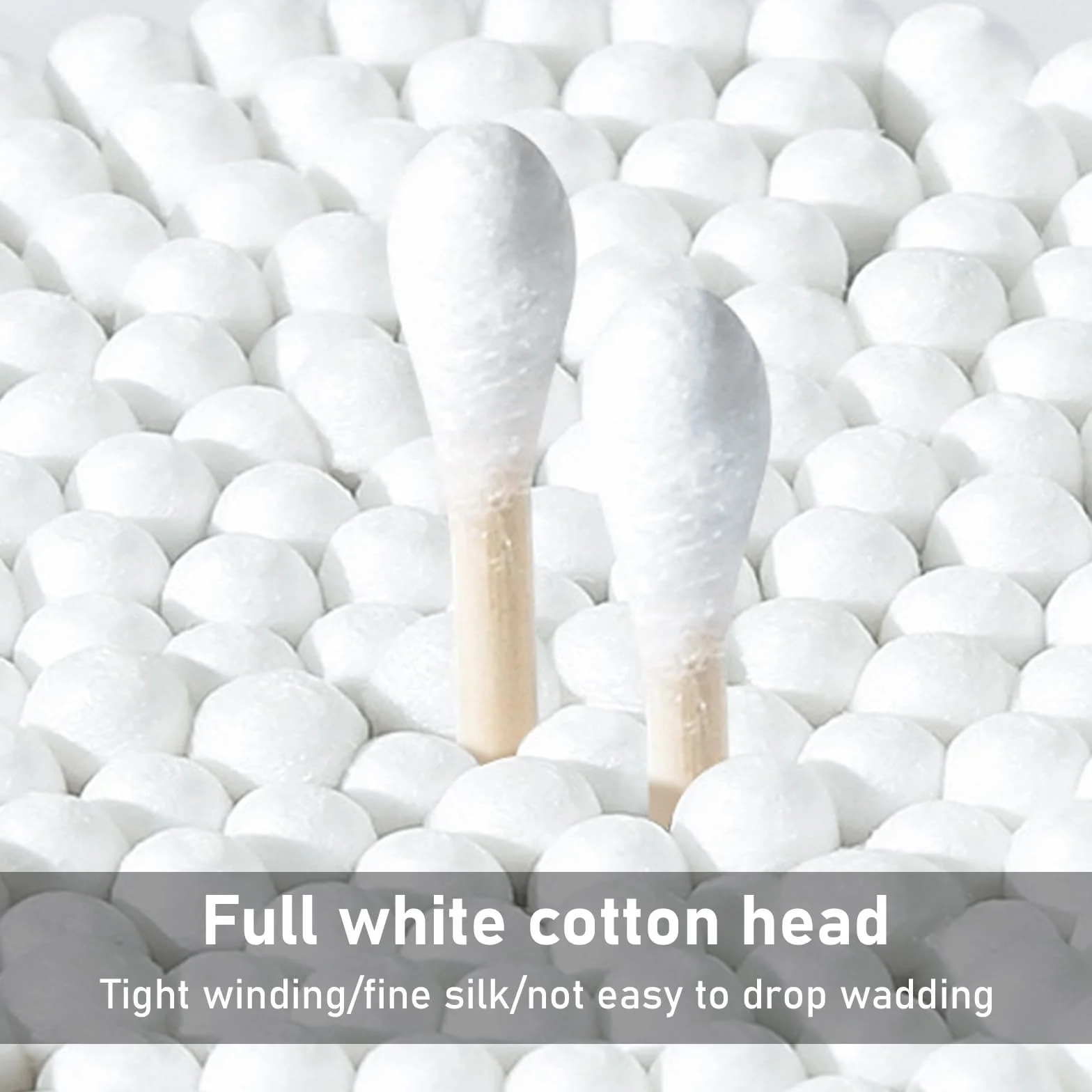 Bamboo Cotton Swabs 500 pièces Coton-tiges Double Pointe Ronde Naturelle