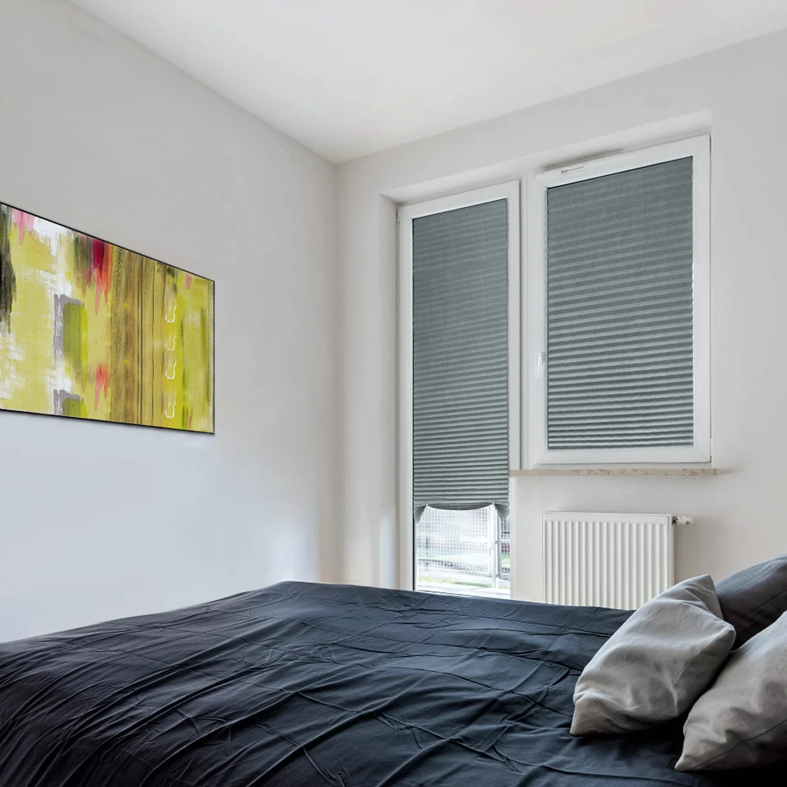 Stores de fenêtre sans perçage à clipser, stores de fenêtre à coller, stores plissés auto-adhésifs sans vis pour salle de bain, filtrage de la lumière et protection de la vie privée, stores plissés s