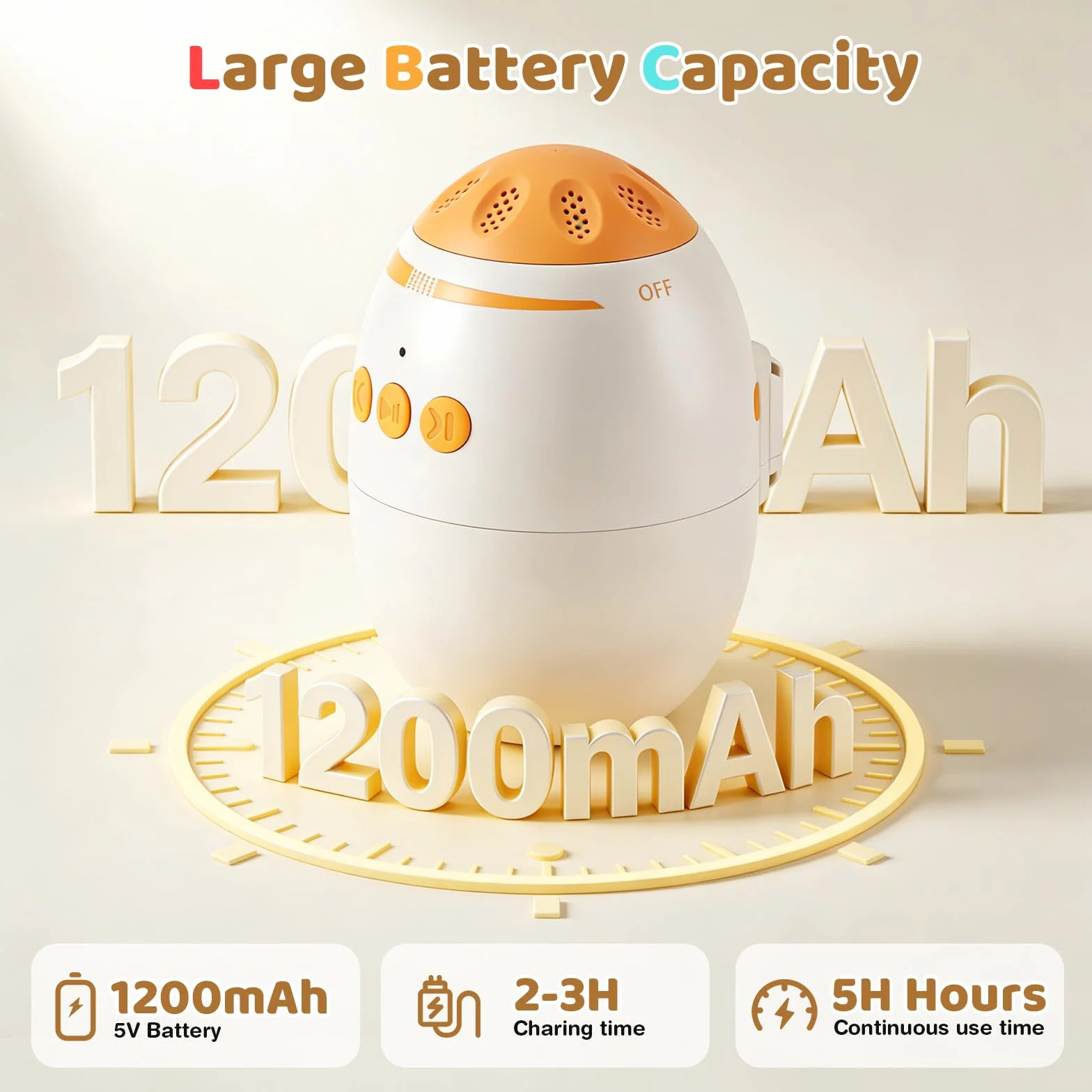 Berceur bébé rechargeable avec minuterie 45 min, portable aide au sommeil, vitesse réglable