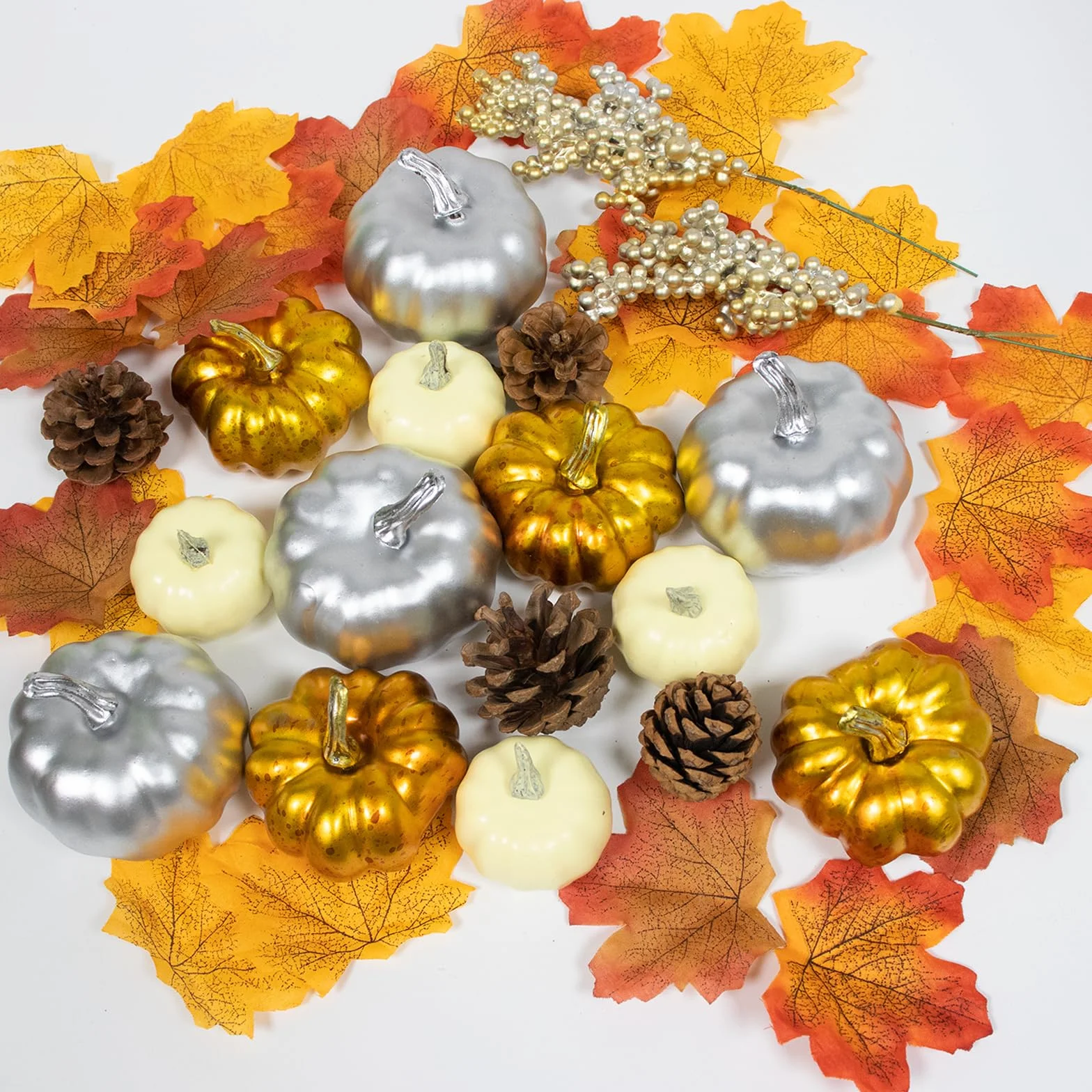Décoration Automne Halloween Citrouilles Artificielles 68 Pièces