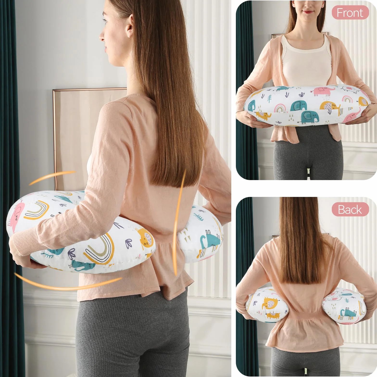 Labtec Coussin d'allaitement Bébé, Oreiller avec Housse Amovible 100% Coton