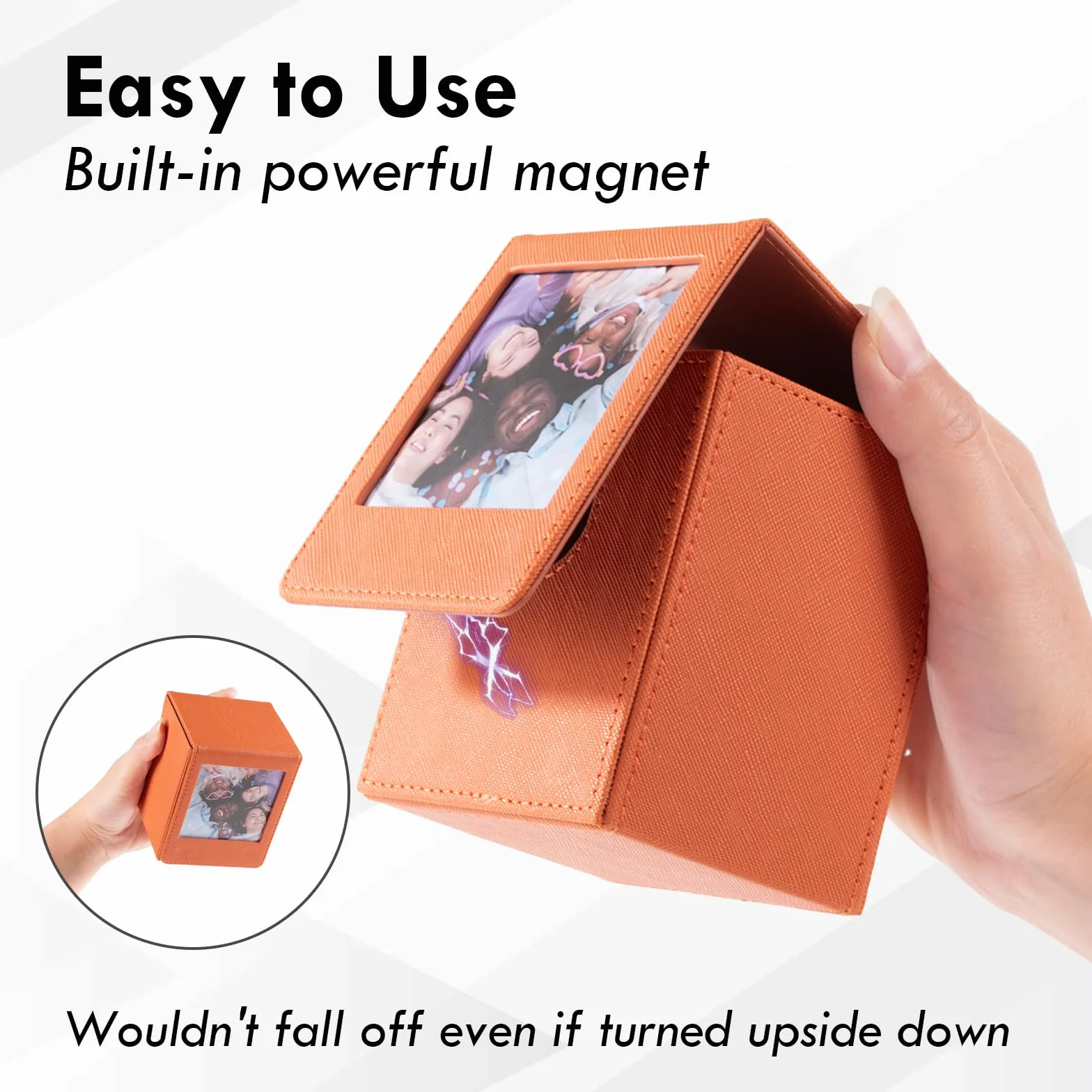 Étui de Rangement pour Films Instax Square, Boîte Photo pour Fujifilm Instax Square 86x72mm SQ1 SQ20 SQ40 SQ10 SQ6 SP-3 Marron