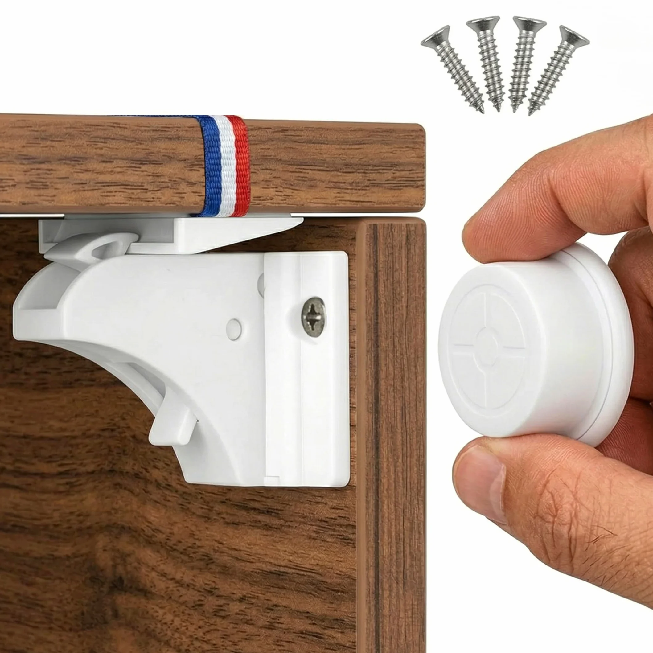 Serrure Magnétique Invisible 10 Verrous 2 Clés Protection Placards Portes Tiroirs Blocage Sans Perçage