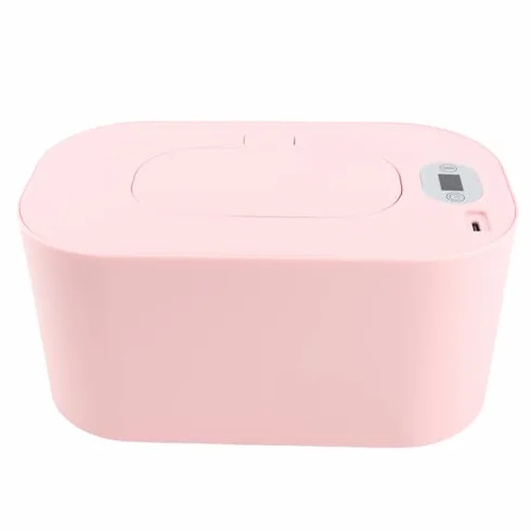 Chauffe-lingettes Bébé Veilleuse LED Intelligente Réchauffe Rapide 3 Min Sécurité Anti-Surchauffe Design Compact Rose