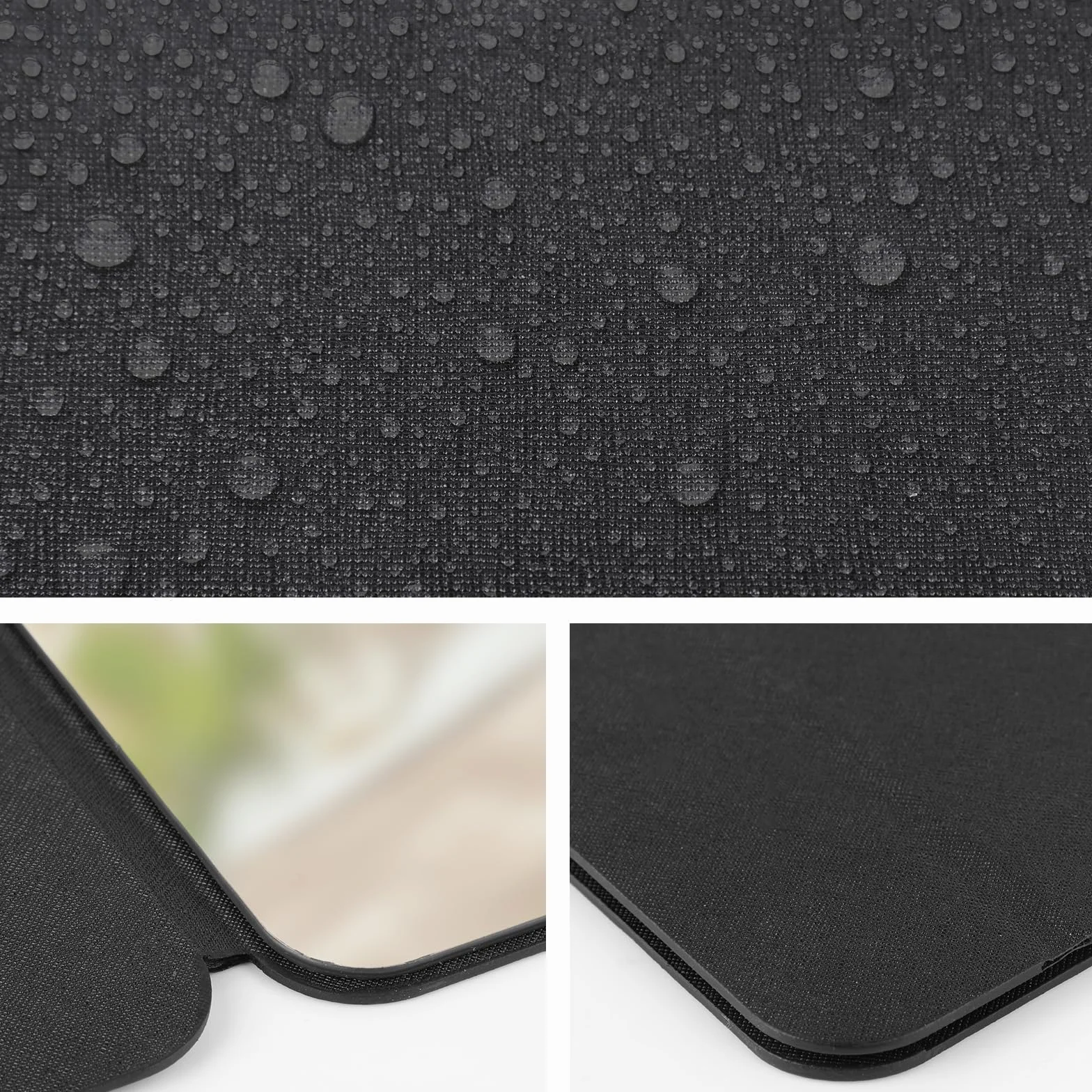 Miroir de Voyage Pliable 21,5 x 15,5 cm avec Housse en PU
