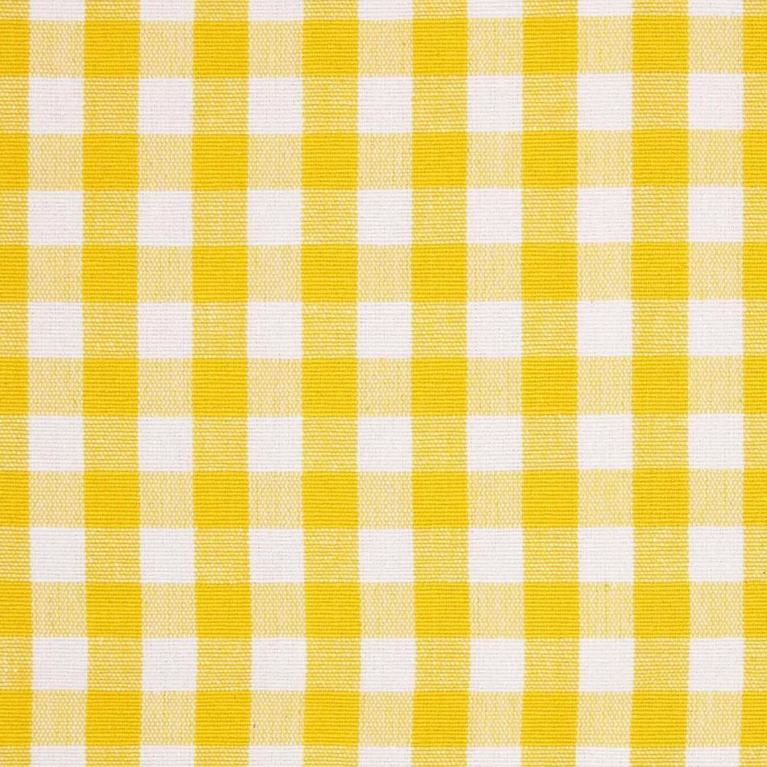 HOMESCAPES – Paire de Rideaux à Carreaux Jaune Prêt-à-Poser – 137 x 228 cm