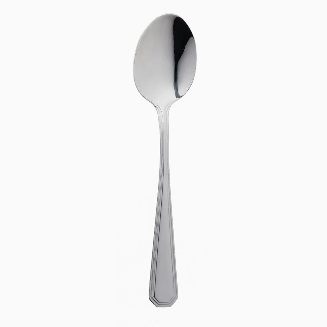 Olympia Monaco Cuillère à Dessert en Argent 190mm - Couverts de Service en Acier Inoxydable 18/0 avec Poignée Double Étape - Paquet de 12