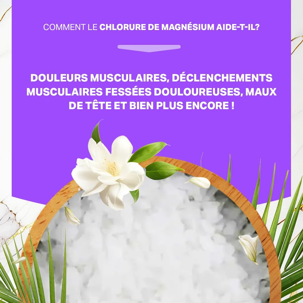 Chlorure de Magnésium Flakes 8 kg Cristaux de Magnésium pour Spa Sel de Bain Relaxant Hexahydraté