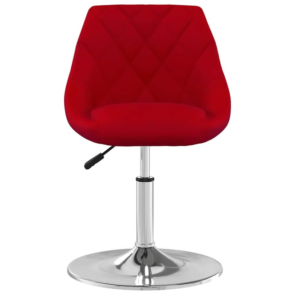 Lot de 4 chaises de salle à manger pivotantes en velours rouge