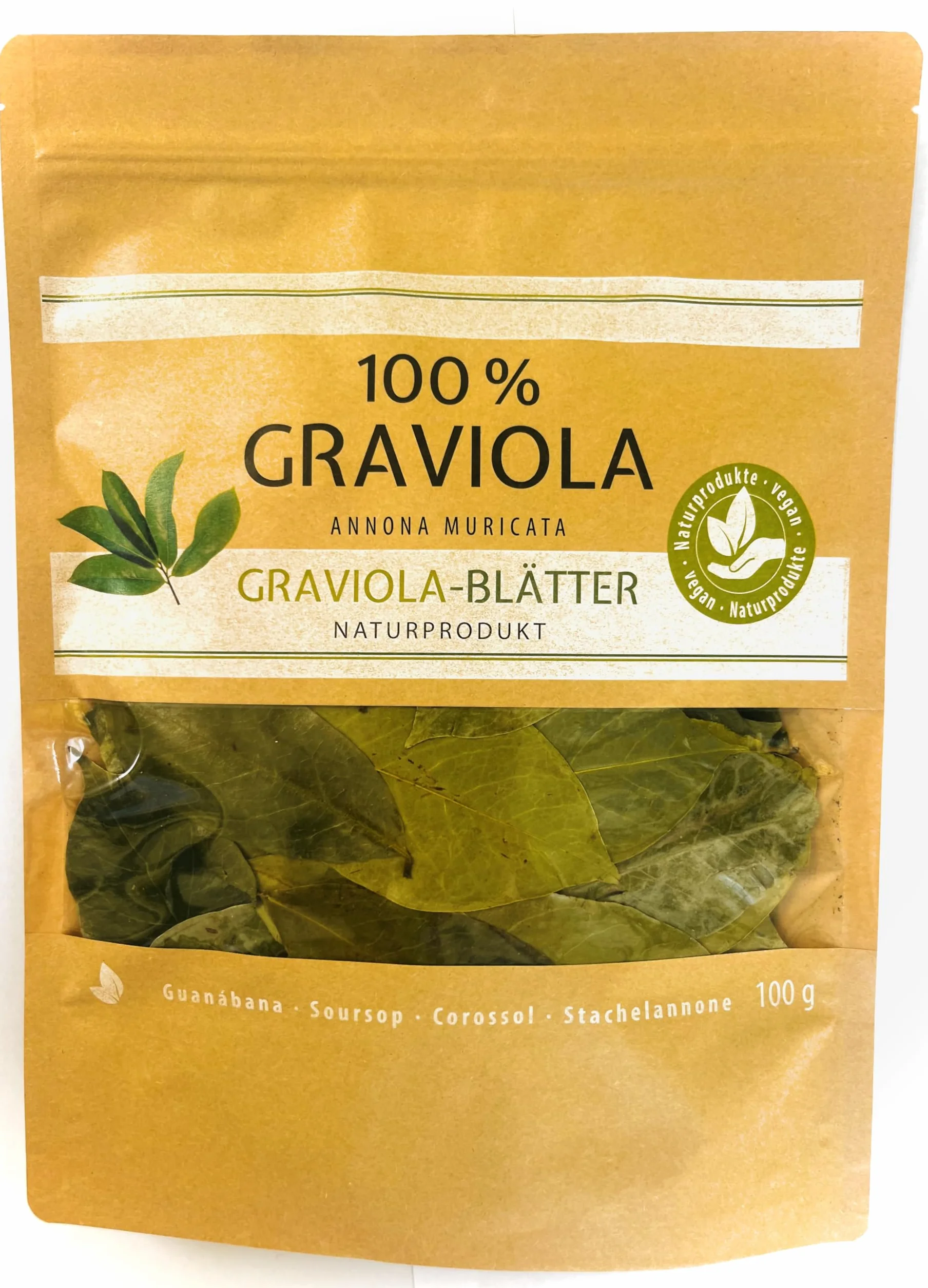 Feuilles de Corossol Graviola.de 100 g, sans pesticides, naturelles