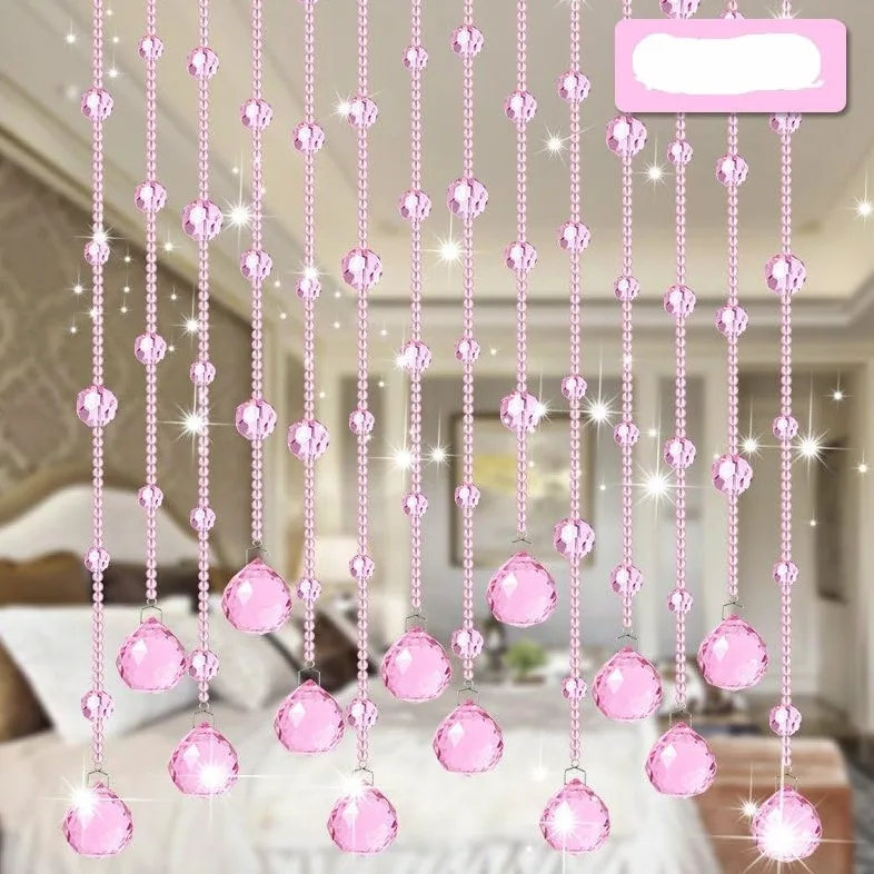 Rideau De Perles De Cristal Rideau de Ficelle Brillant en Perles de Verre Cristal for l'intérieur, for la décoration de Fond de Mariage de Luxe for la Maison(Champagne,0.5m Height 15 pc)