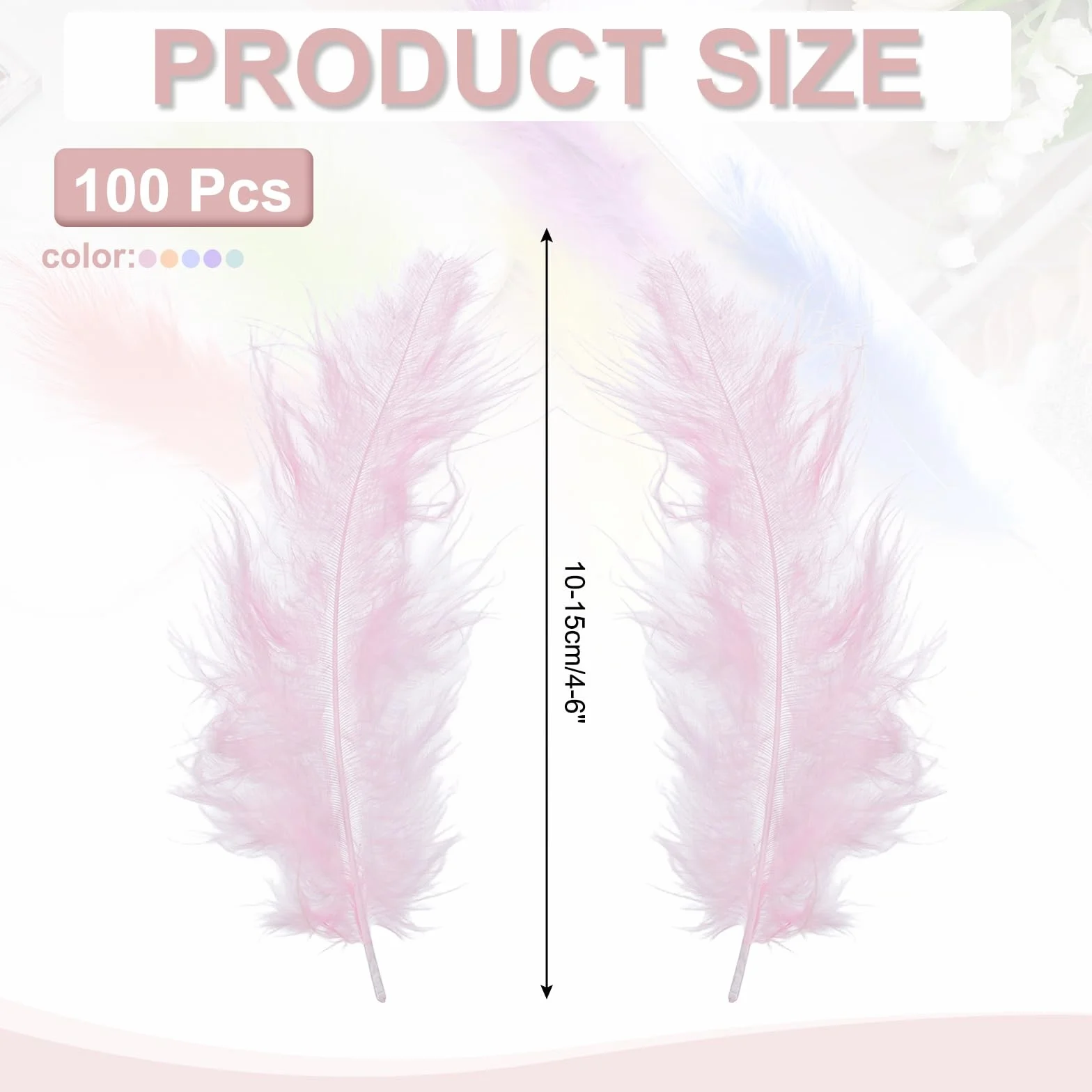 PATIKIL 100 Pièces Plumes de Dinde Marabou Duveteuses 4-6 Pouces Pastel Naturelles pour Création Attrape-Rêves Décoration Fête