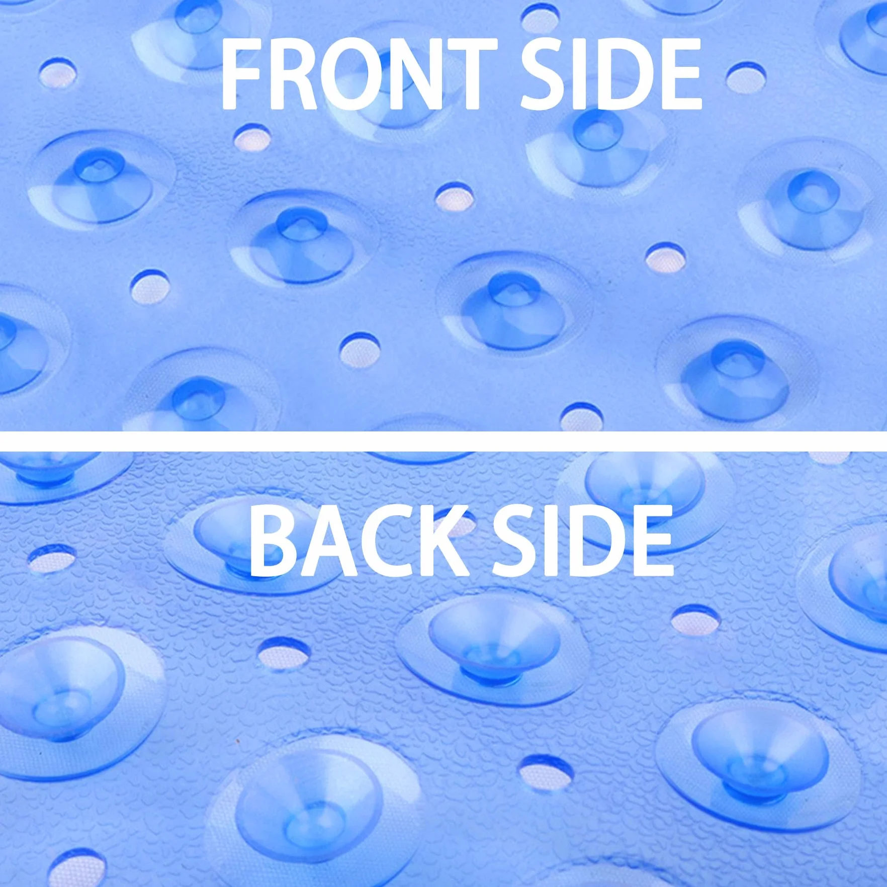 Tapis de Bain Antiglissant 100 x 40cm, PVC Caoutchouc Naturel Ventosa, Estera de Douche Lavable Antibactérien (Bleu Profond)
