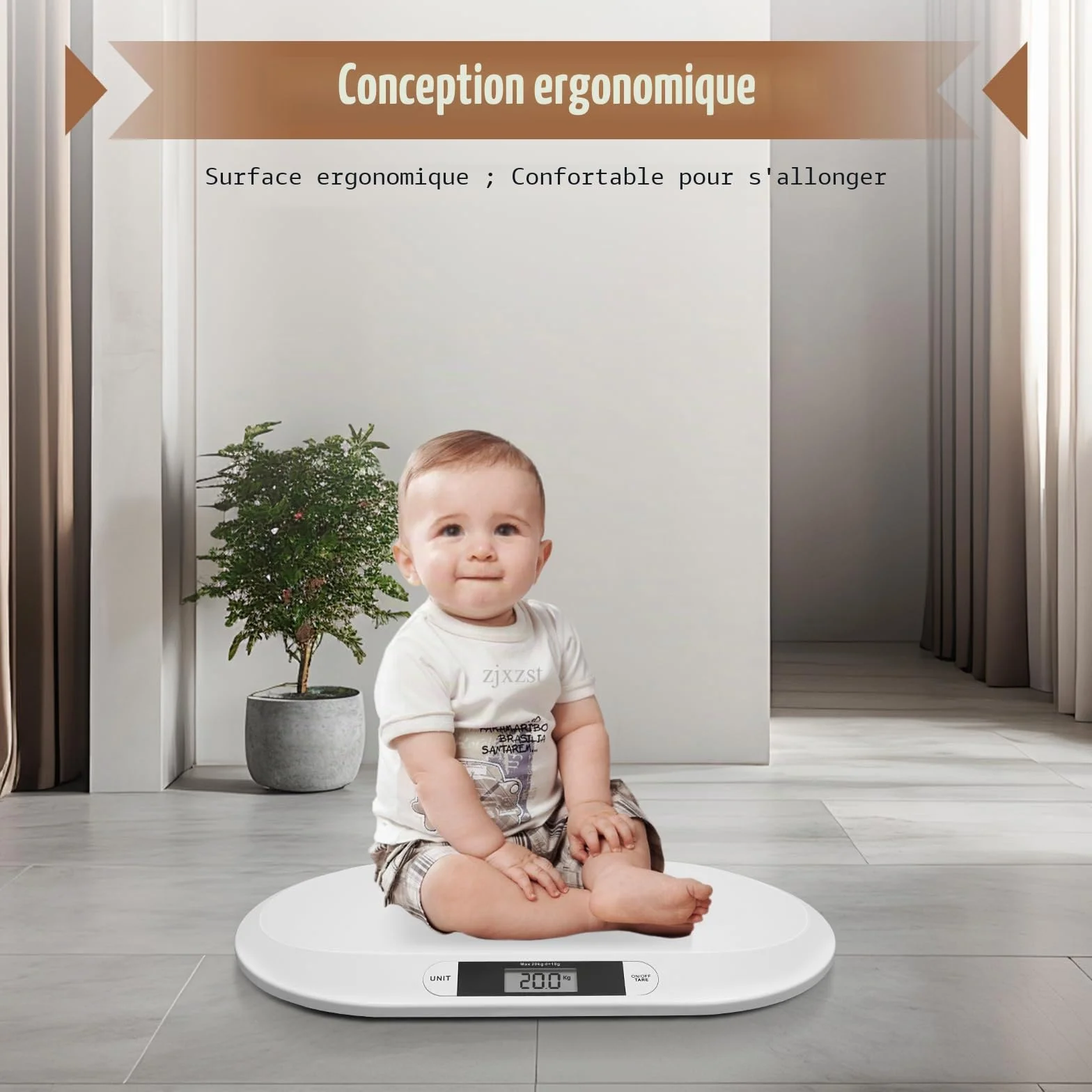 Bilancia per bambini LCD 20 kg 3 modalità di pesaggio bianco