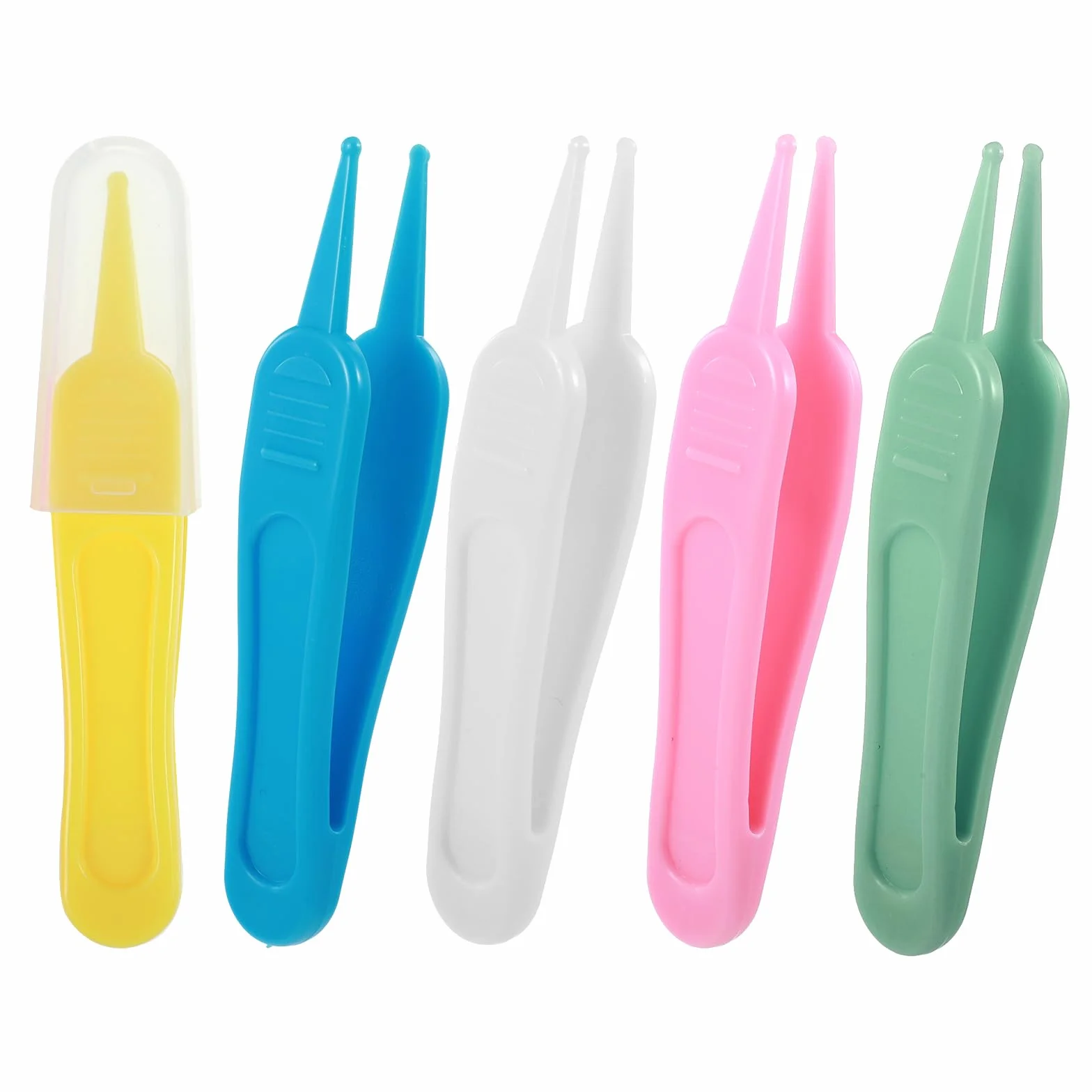 Lot de 5 pinces de nettoyage du nez bébé, tête ronde, pour oreilles et nombril