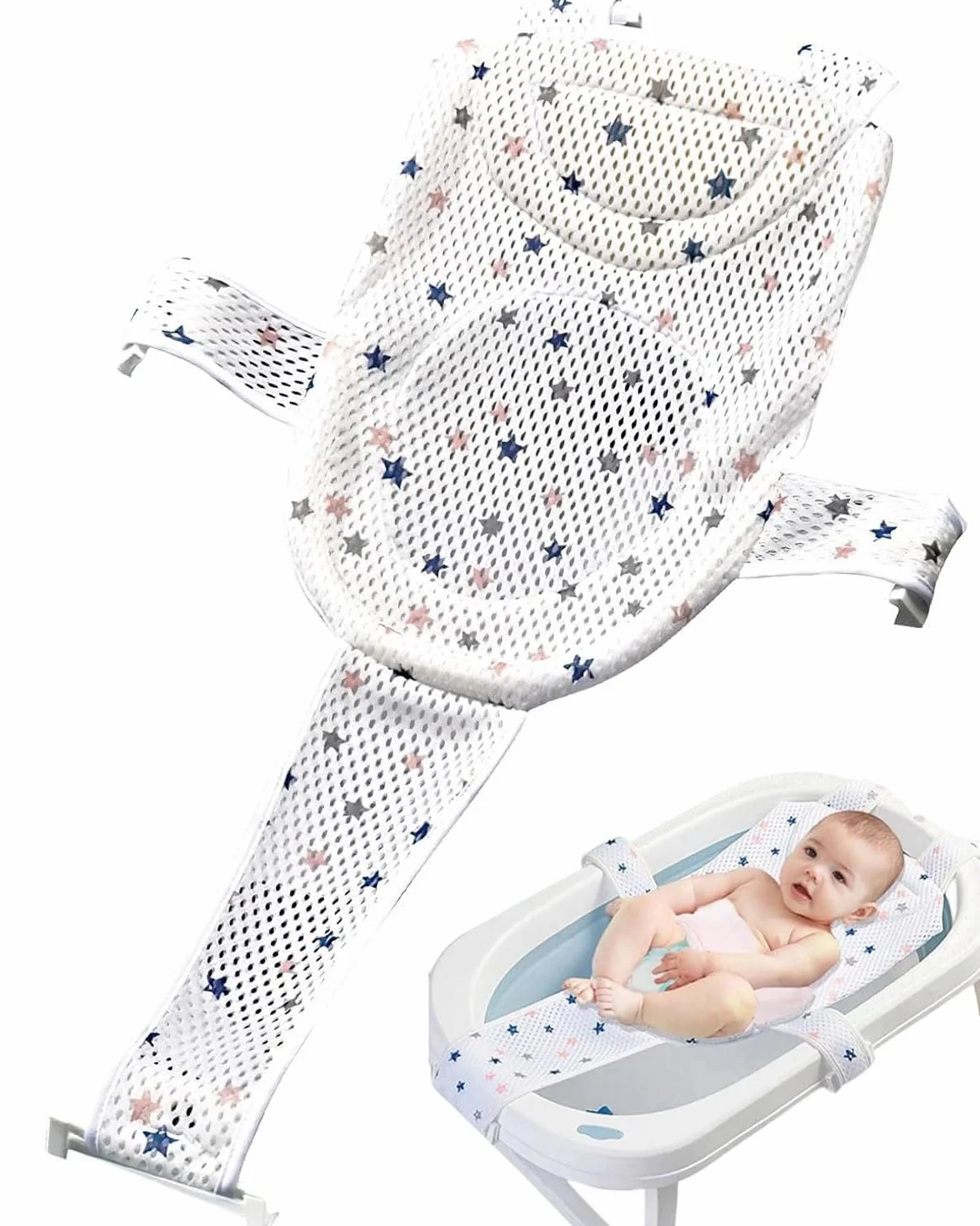 Hamac de Bain pour Bébé Antidérapant Pliable 0-36 Mois