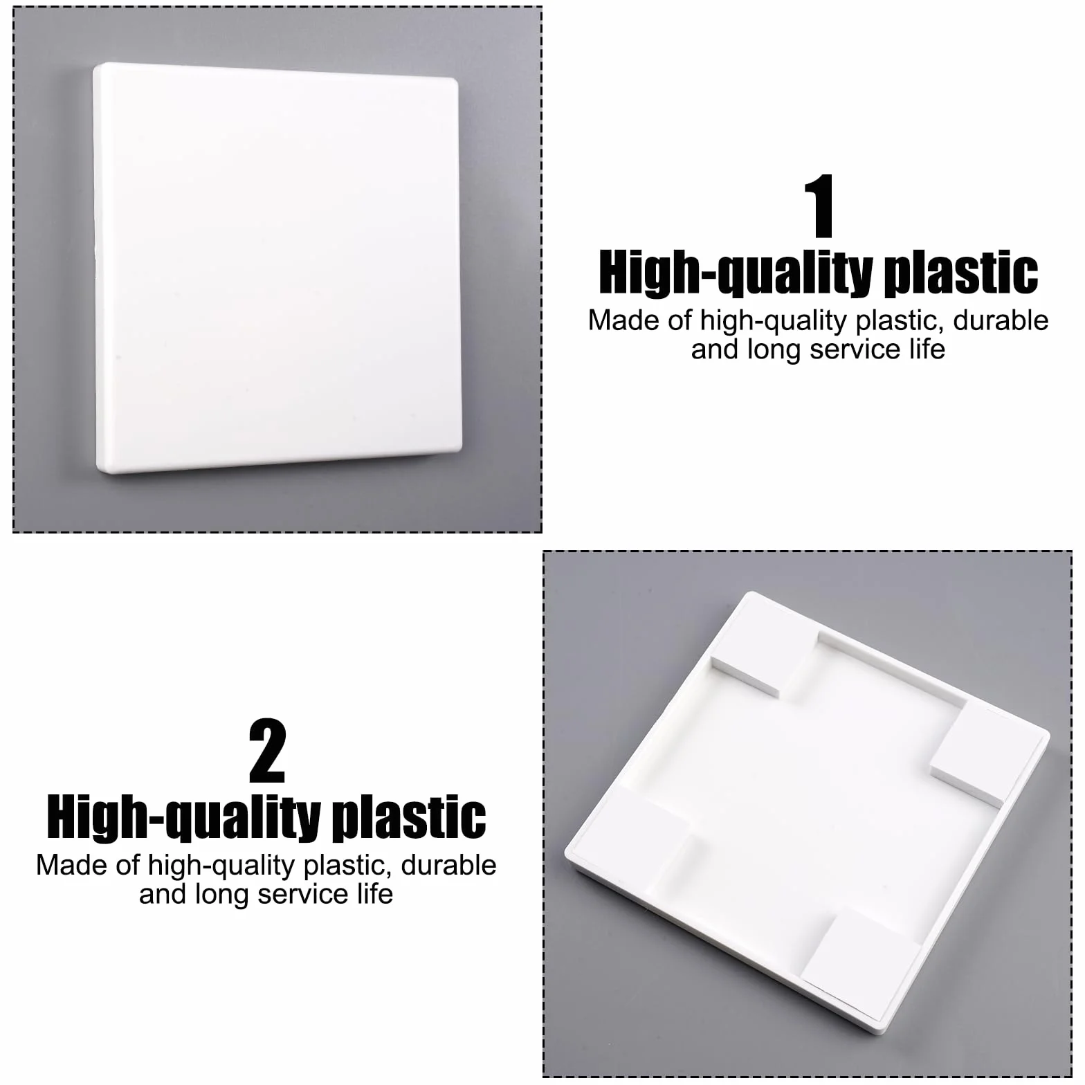 Lot de 2 Cache Prise Murale 8.6x8.6 cm Plaque Murale Vierge en Plastique Blanc