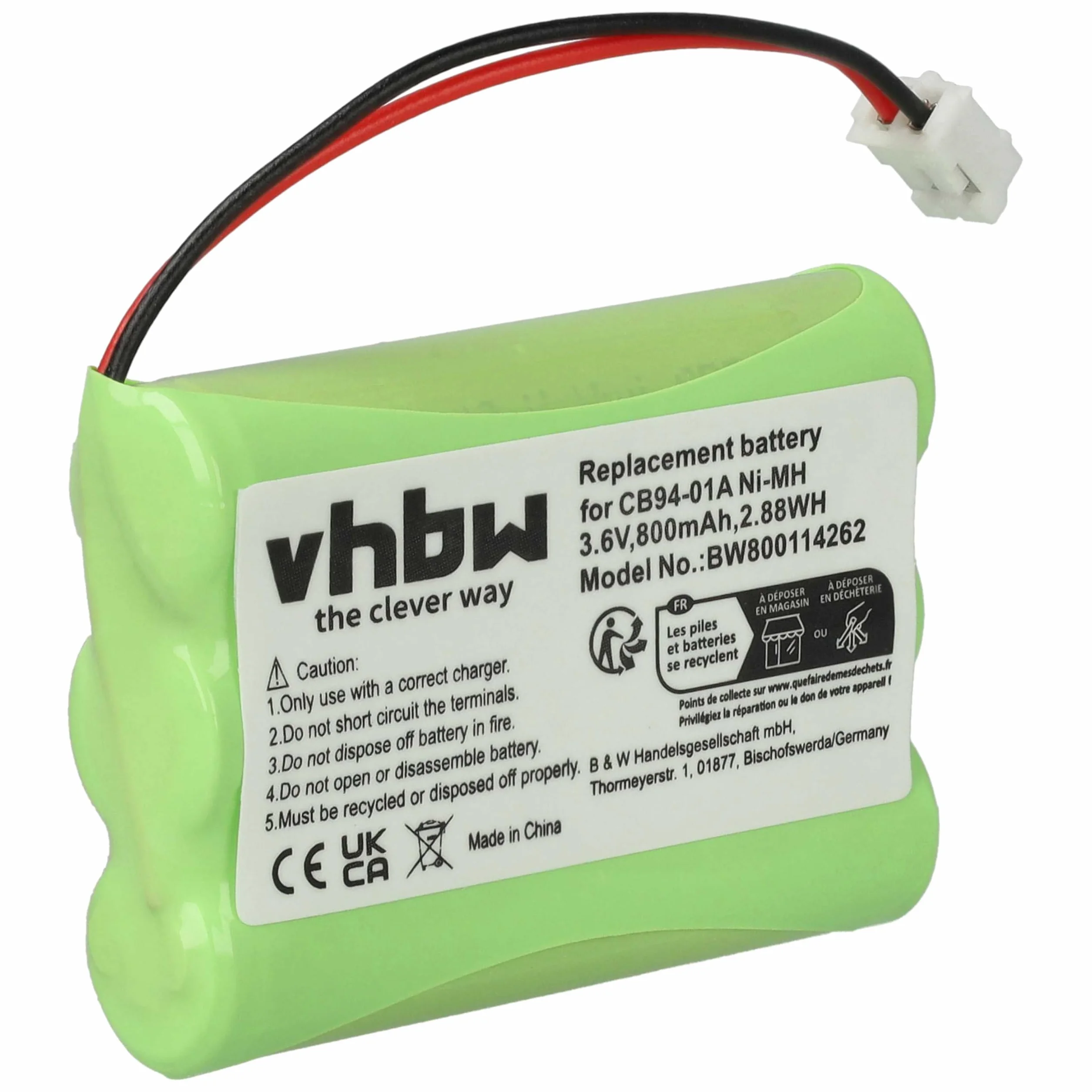 vhbw Batterie Compatible Motorola MBP853PU Moniteur bébé Babyphone 800mAh 3,6V NiMH