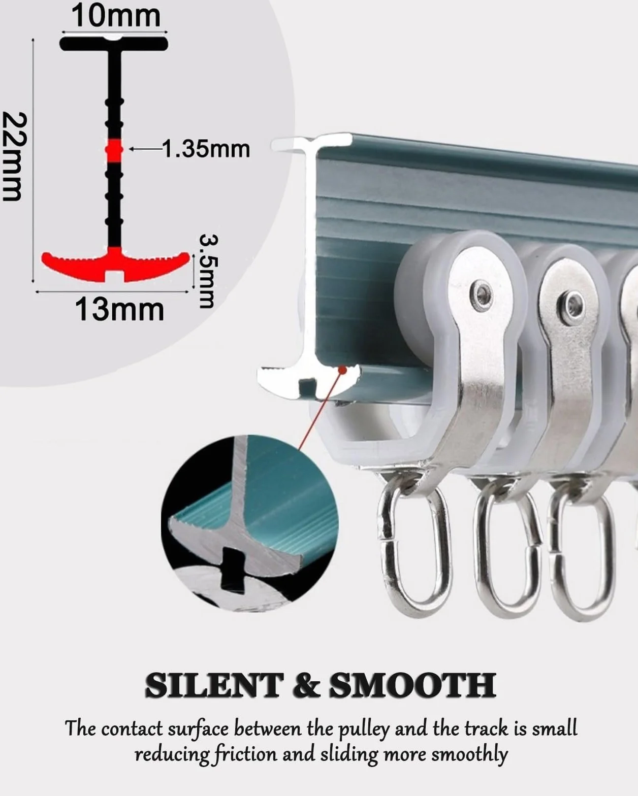 Tringle à rideau double rail en aluminium flexible pour fenêtres droites ou baies vitrées, tringles à rideaux de douche durables et pliables pour une installation facile (couleur : blanc, taille : 1