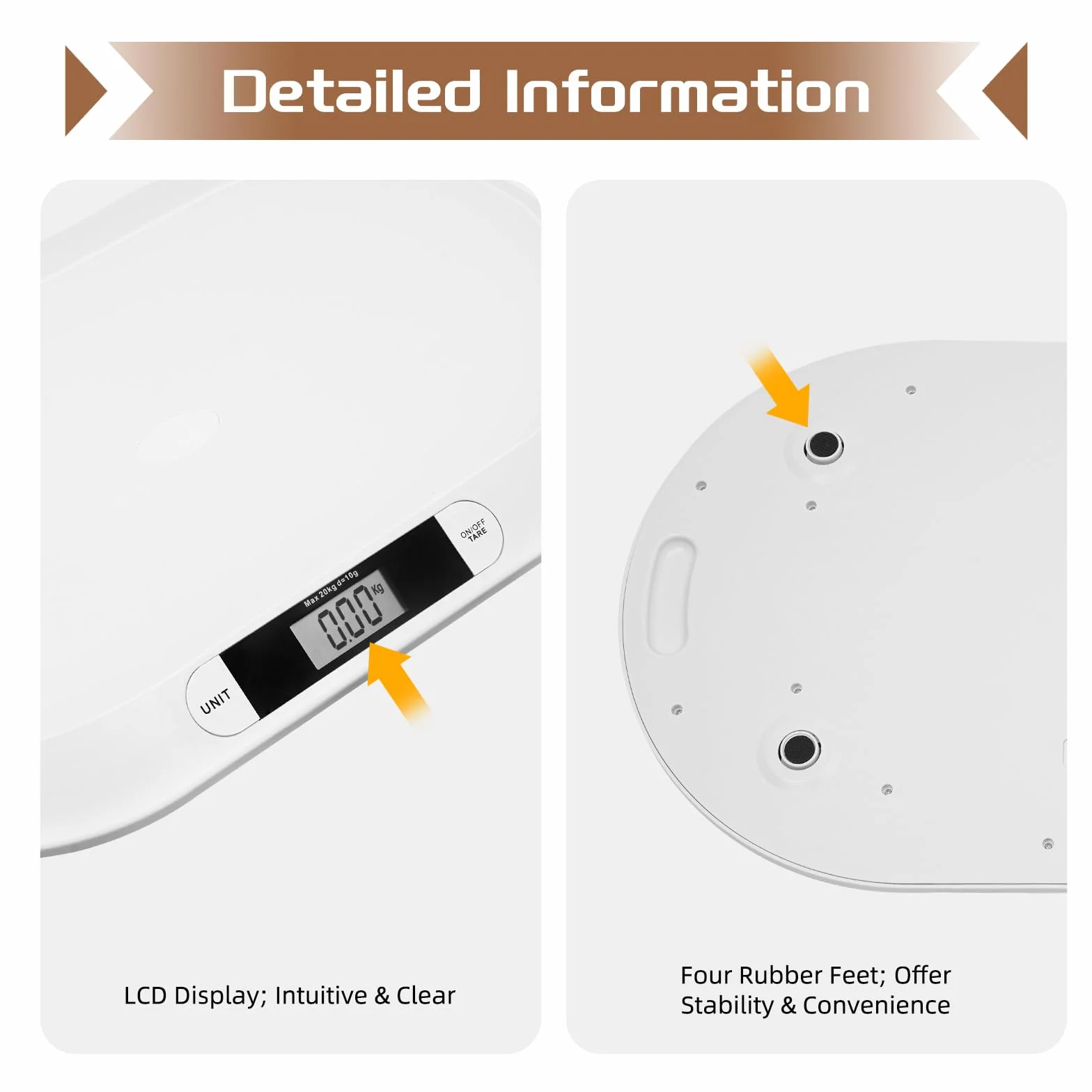 Balance mécanique pour animaux Pèse-bébé LCD Max 20 kg Blanc