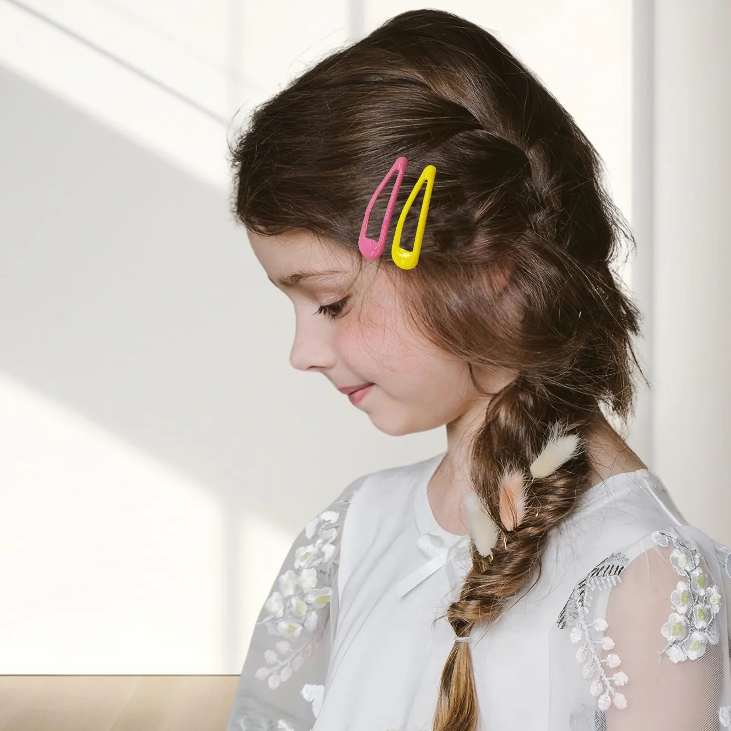 Barrettes à cheveux pour fille 5 cm Lot de 40 Couleur bonbon