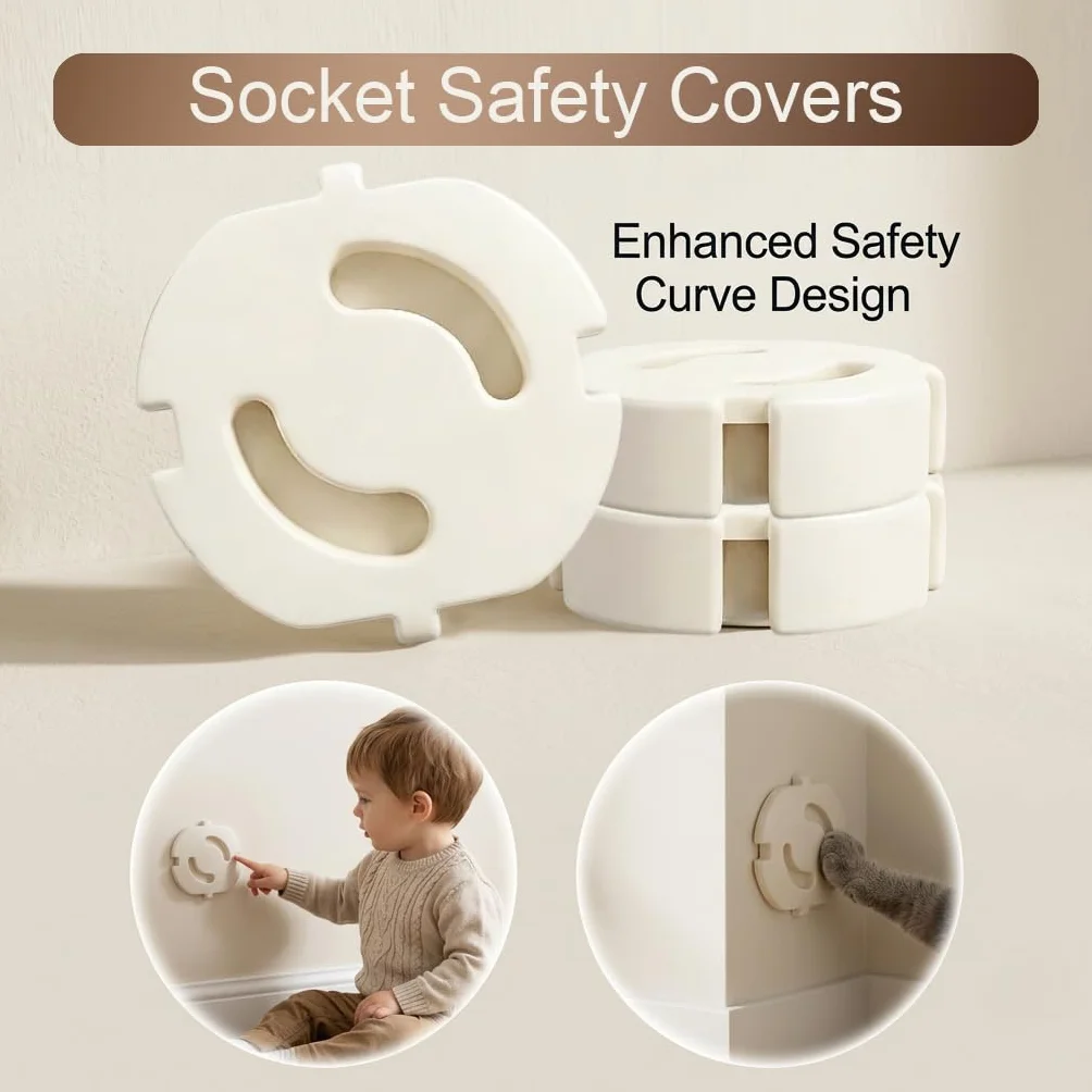 Cache-prises pour enfants - Protection contre les chocs électriques - Lot de 25 - Installation facile