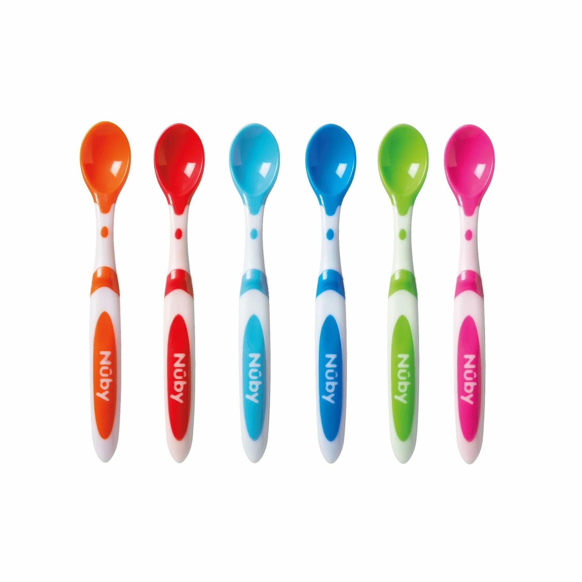 Nuby Cuillères d'Alimentation Bébé Lot de 6 - Sevrage 4 Mois+