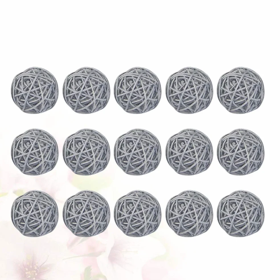 Boules de Rotin en Osier 5 cm Bricolage Artisanat Décoration Mariage Gris Clair